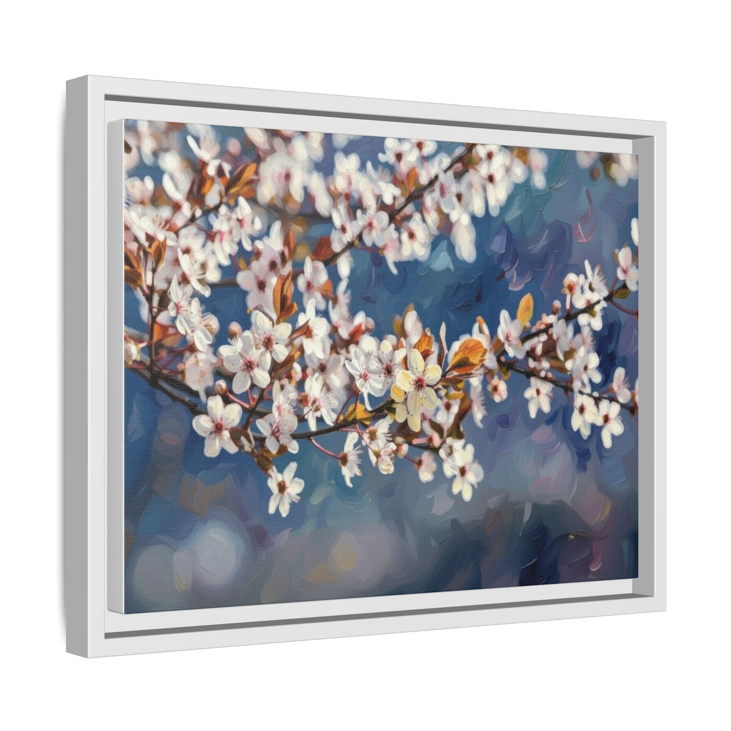 Framed Matte Canvas Print — Cherry Blossom Branch Wall Art