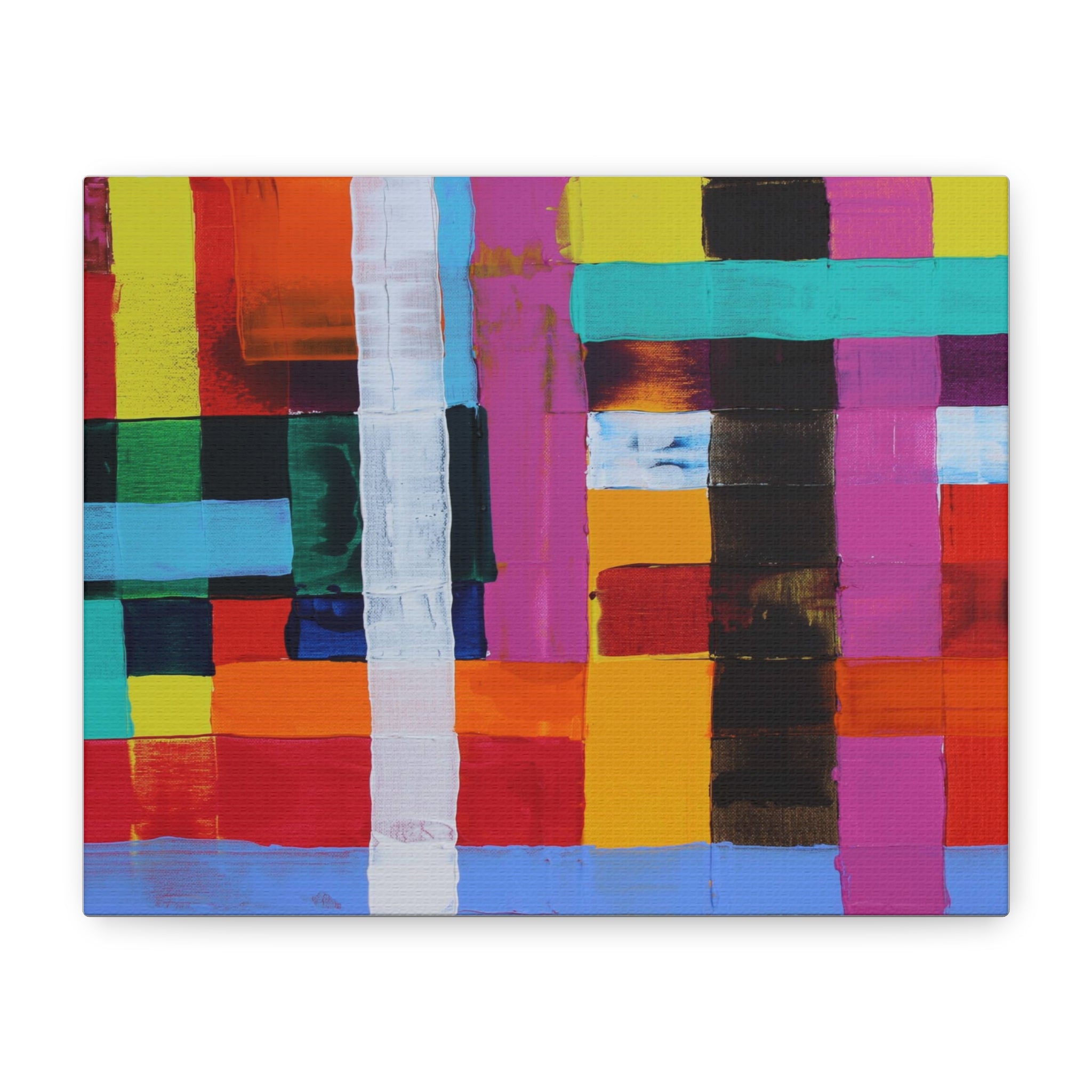 Farbfeld Malerei (Acryl) by Unknown Artist Matte Canvas Print Wall Art