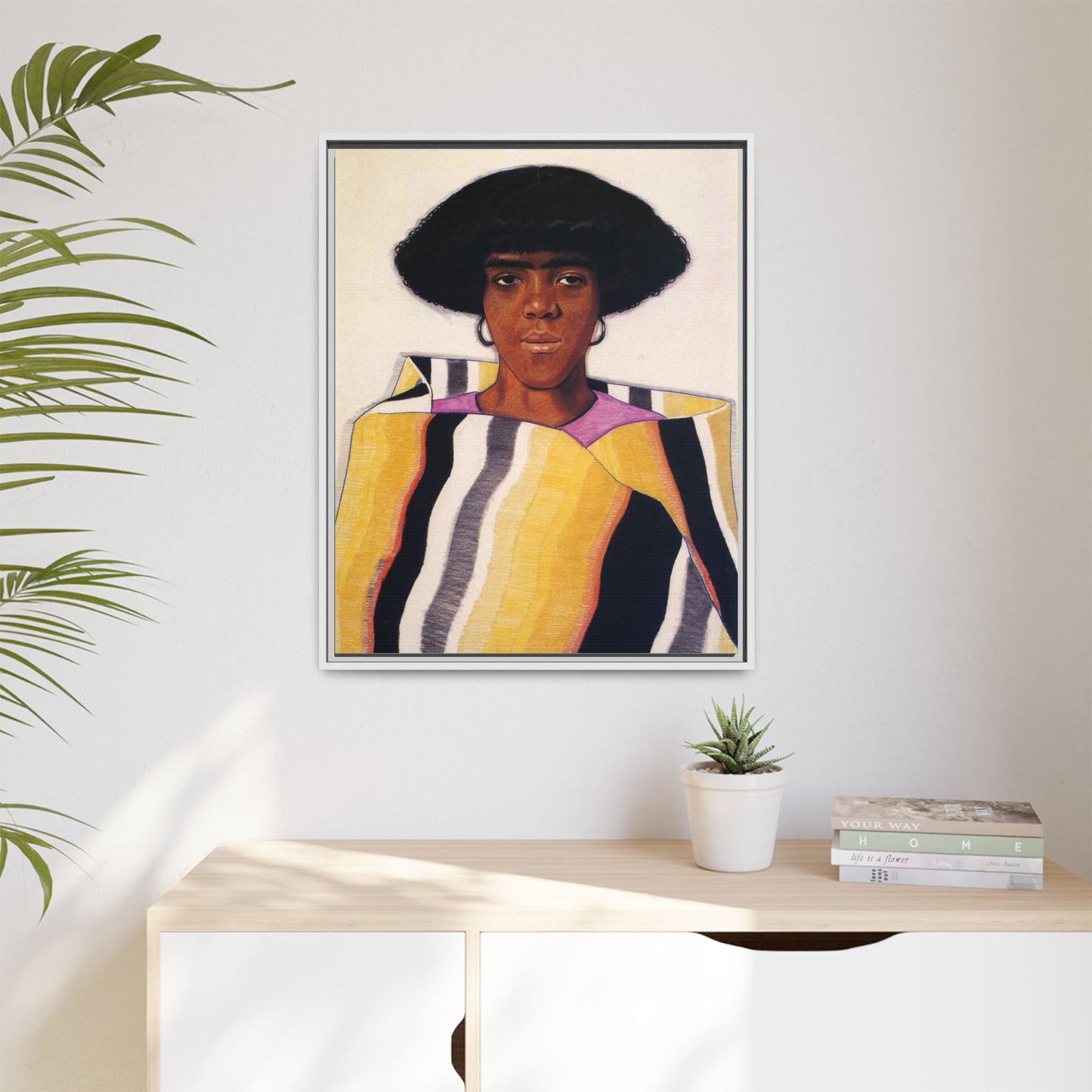 Portrait of an African American Woman by Winold Reiss Framed Matte Canvas Portrait