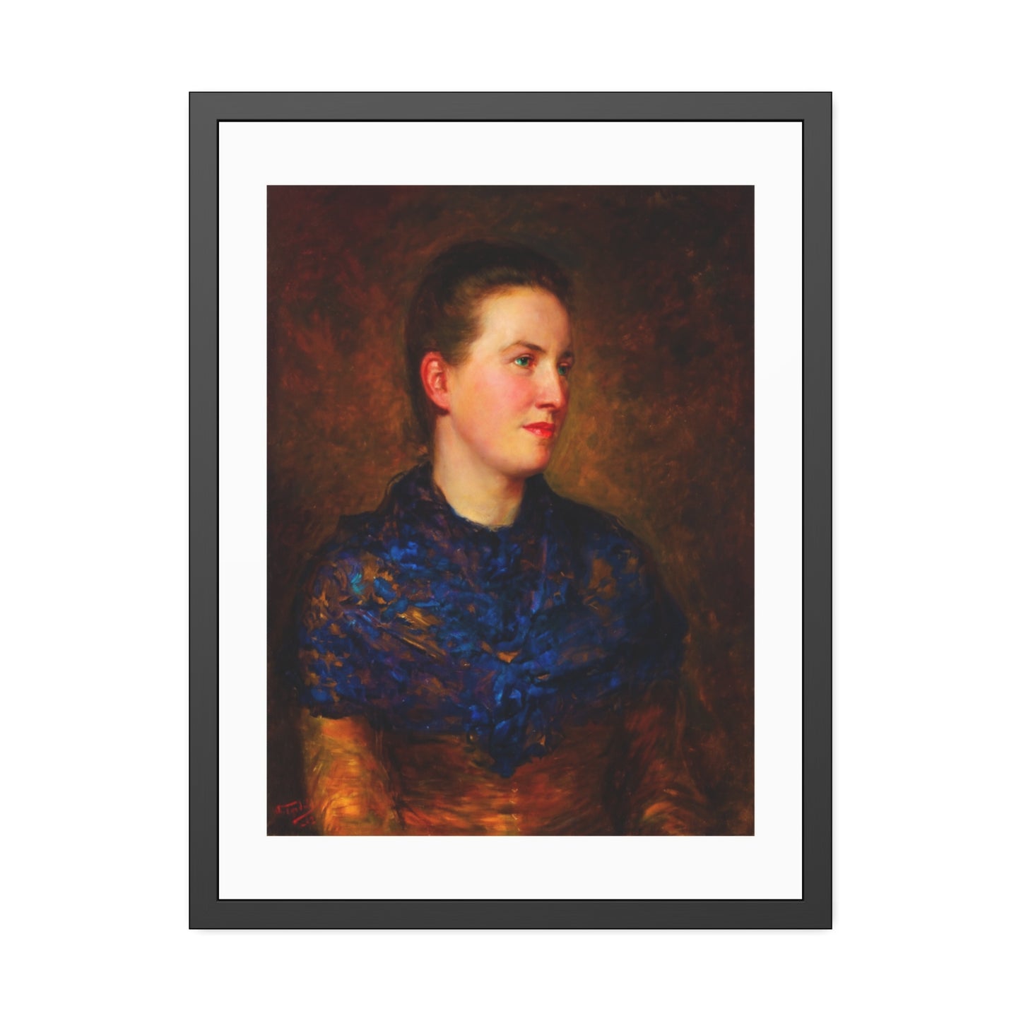 Framed Art Poster — Vintage Portrait Print in Black Frame