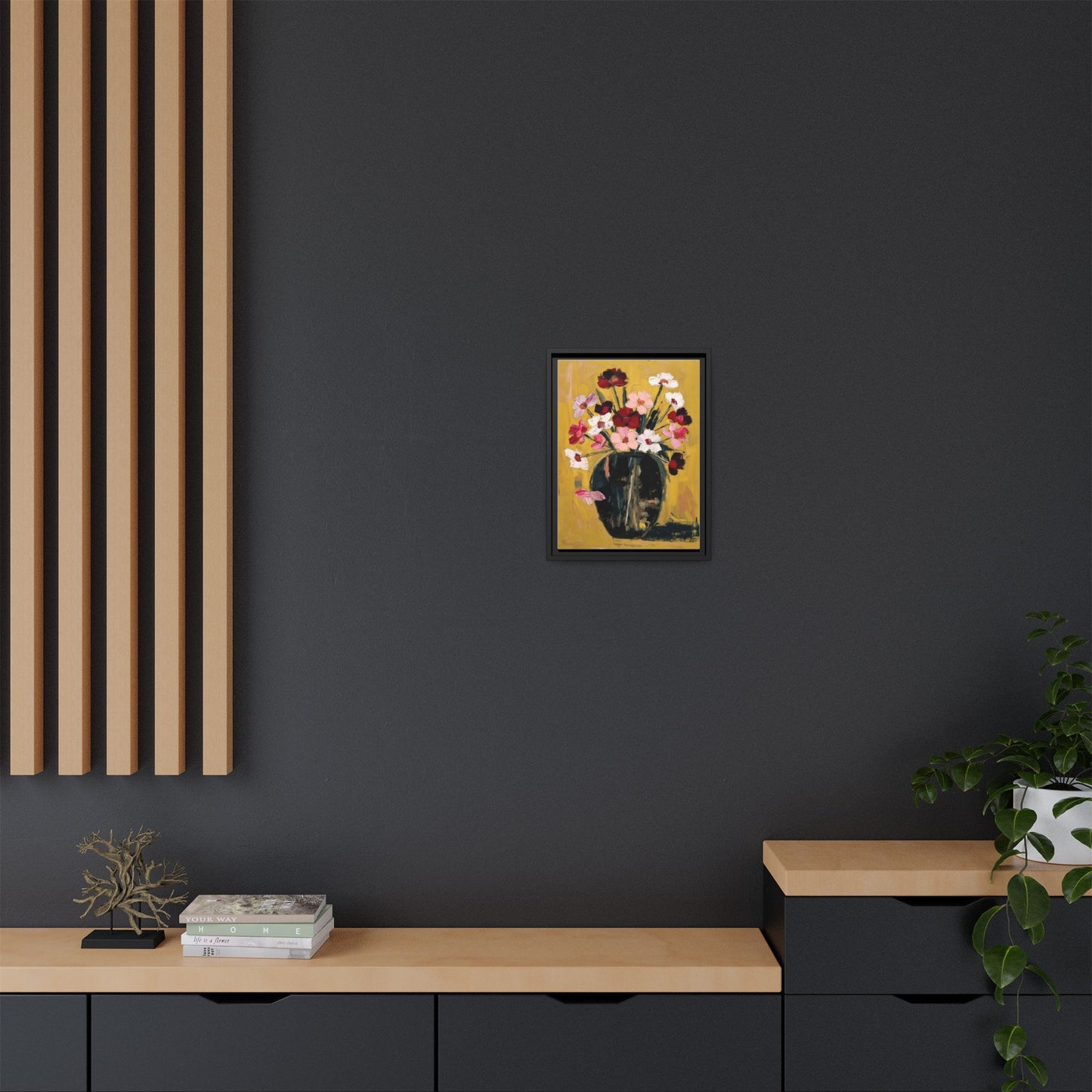 Framed Matte Canvas Floral Still Life Wall Art