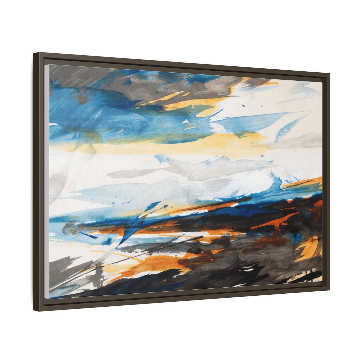 Abstract Coastal Waves Matte Canvas Framed Wall Art