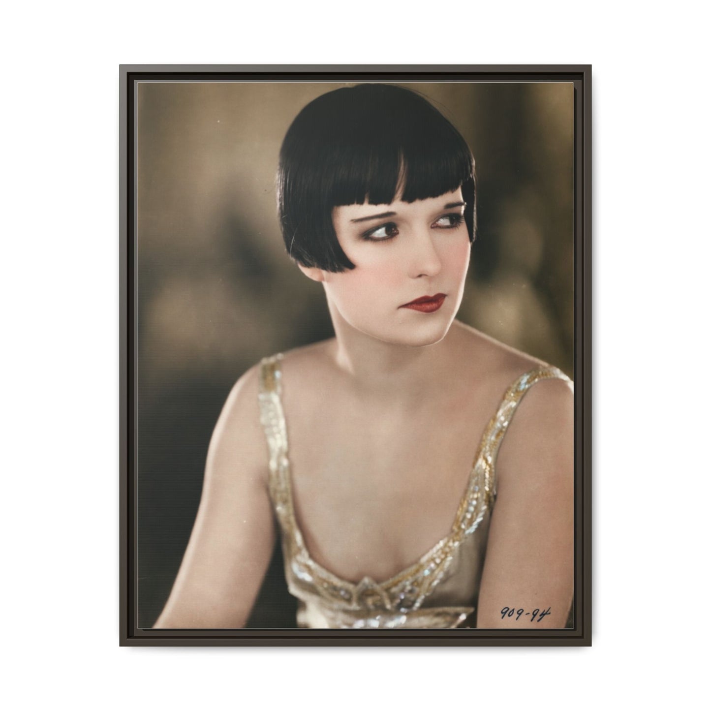 Vintage Louise Brooks Portrait Matte Canvas Framed Wall Art