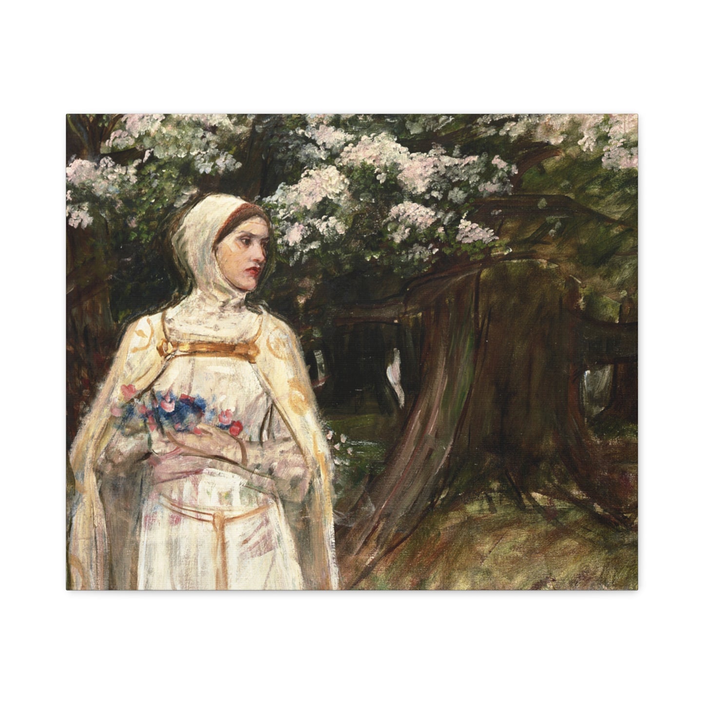 Matilda (formerly called Beatrice) by John William Waterhouse Matte Canvas Wall Art Print