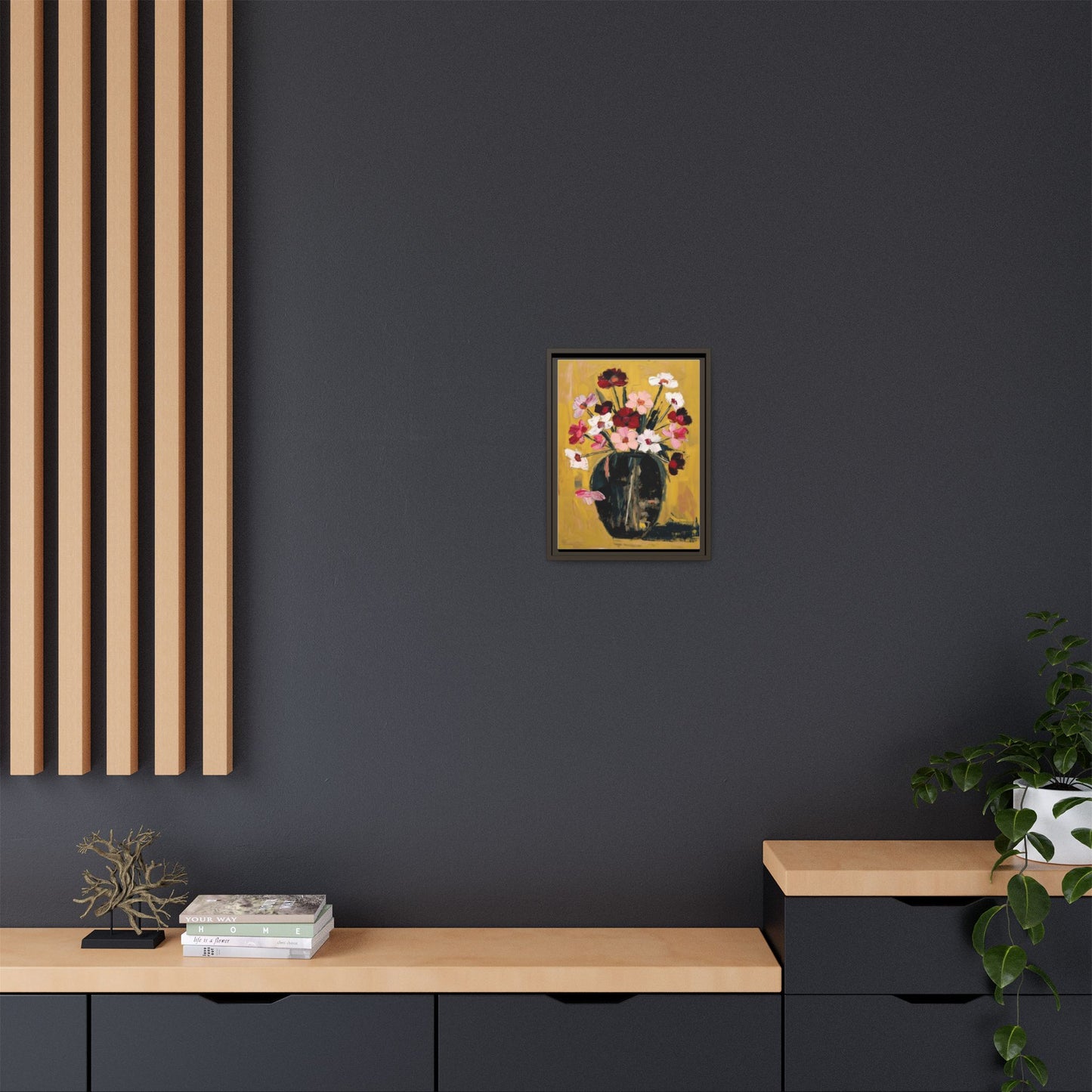 Framed Matte Canvas Floral Still Life Wall Art