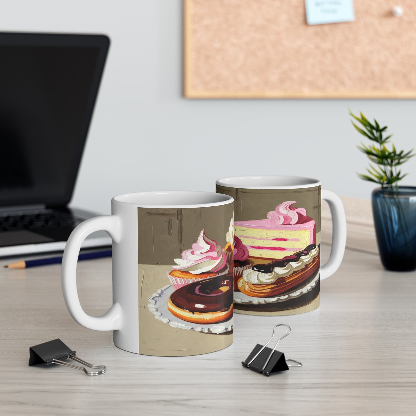 Cupcake Bakery Mug — Colorful Dessert Art Coffee Cup