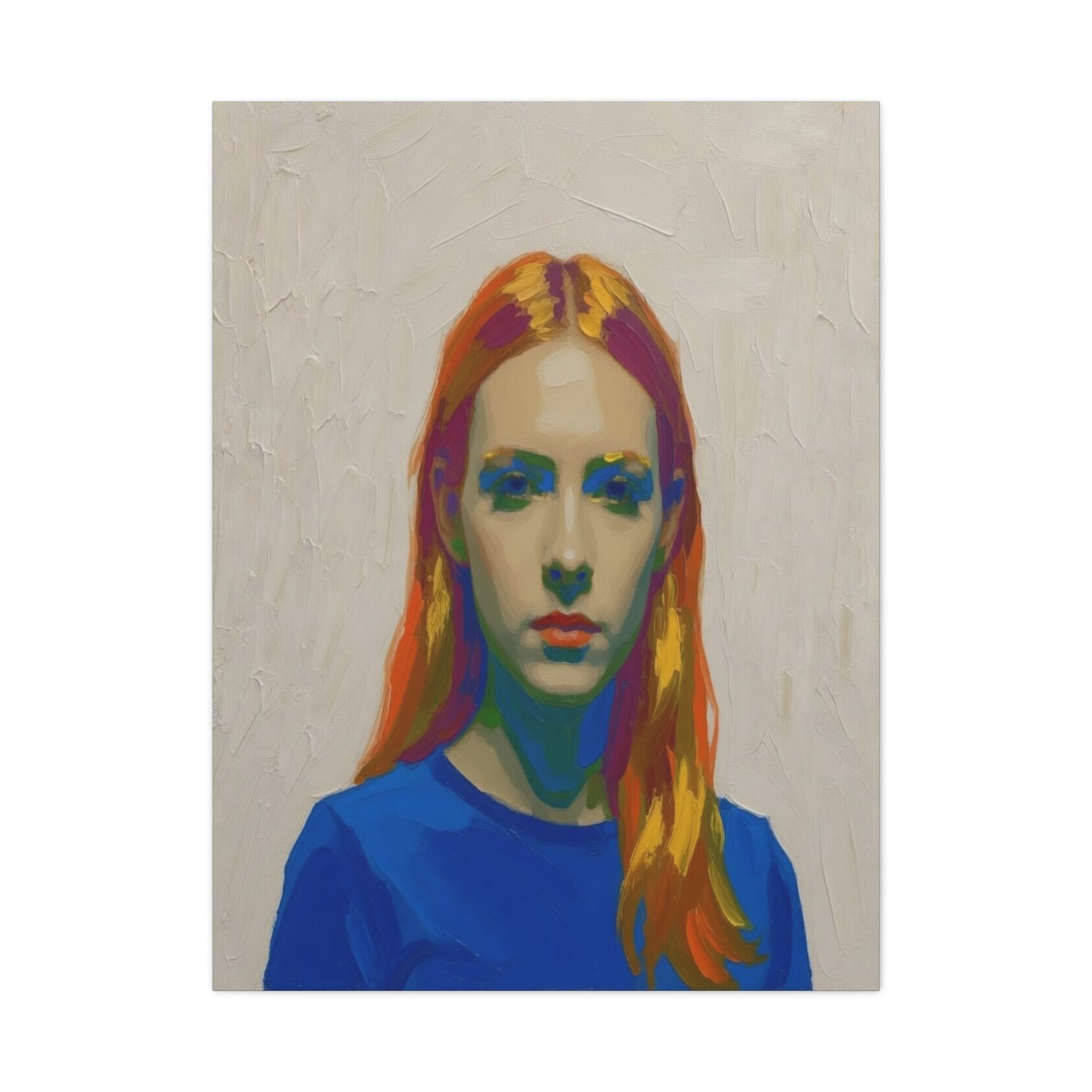 Modern Pop Portrait Canvas — Colorful Woman Matte Stretched Wall Art