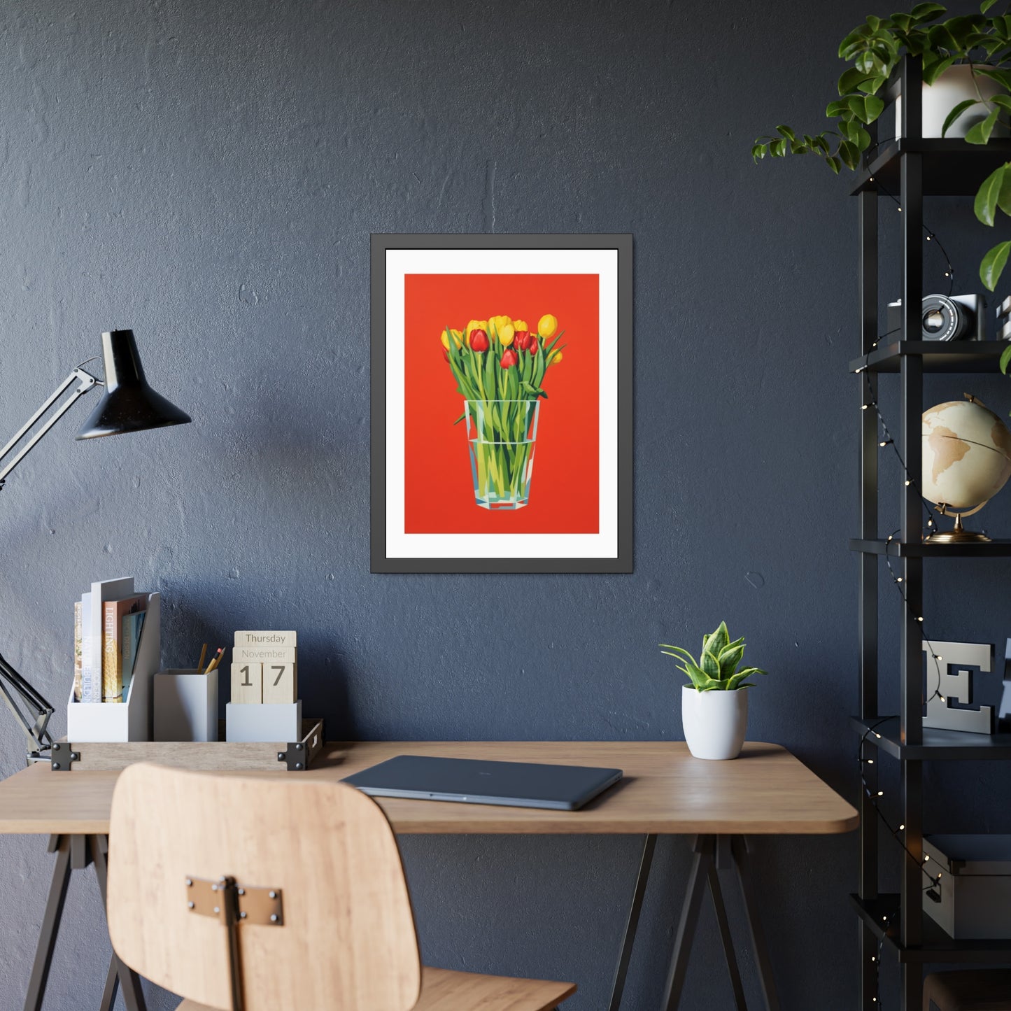 Tulip Bouquet Framed Poster — Bright Floral Wall Art