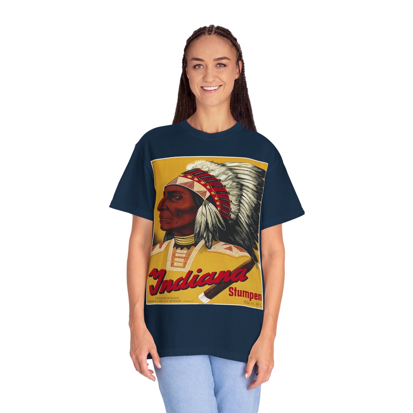 T-Shirt — Retro 'Indiana' Native Chief Vintage Poster Design