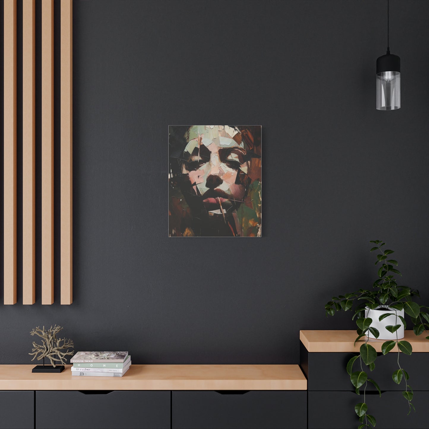 Abstract Portrait Matte Stretched Canvas (1.25") — Contemporary Textured Face Art