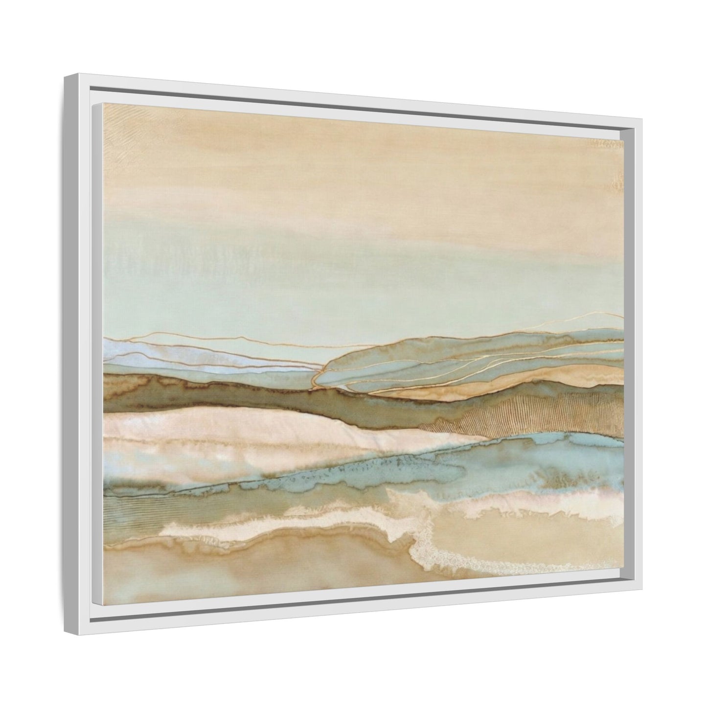 Framed Matte Canvas Coastal Abstract Landscape Wall Art