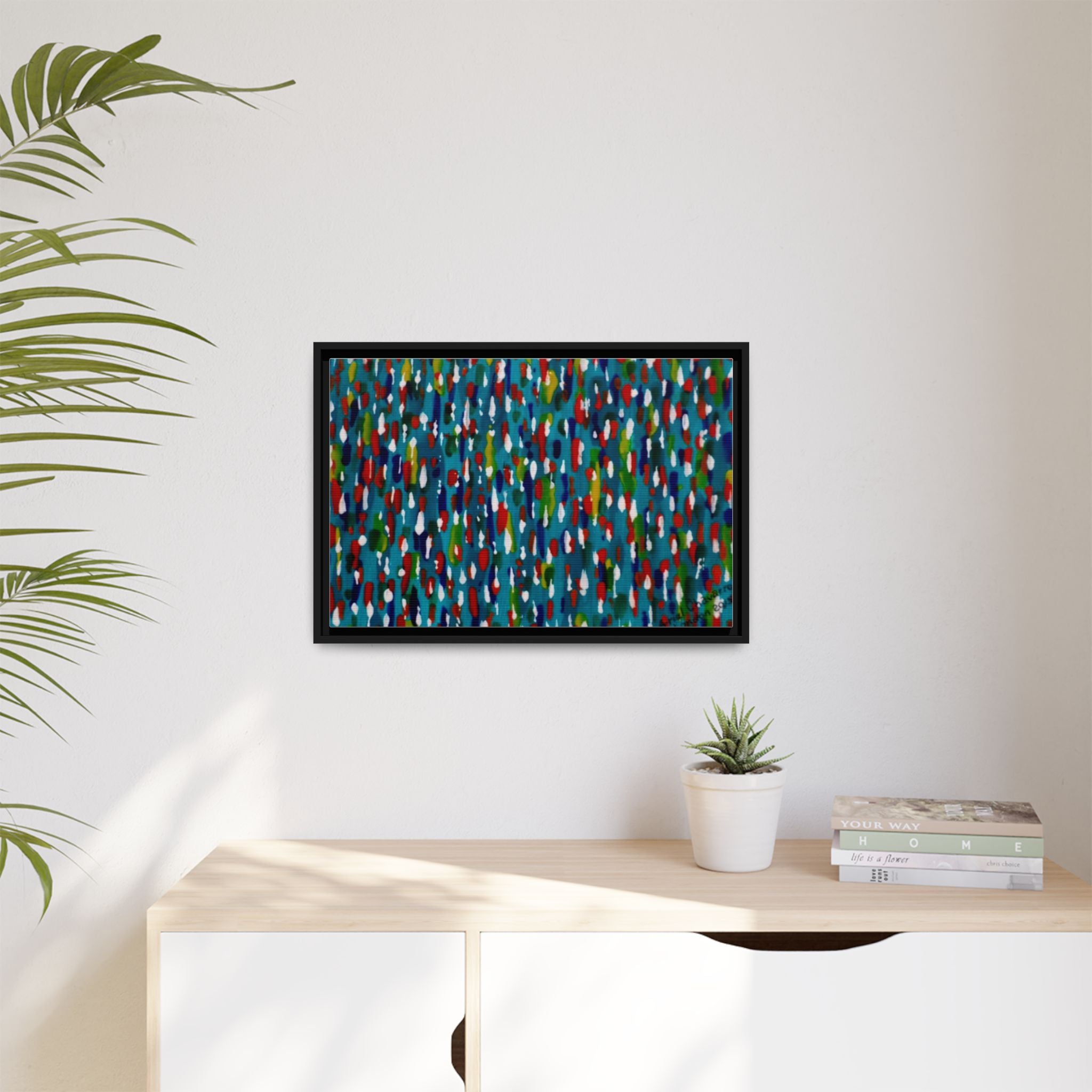 Colours Of The Soul Reflecting On Water by Ariel Chavarro Avila Matte Canvas Framed Art
