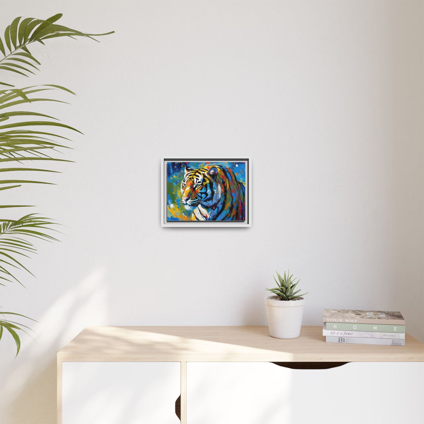 Colorful Tiger Matte Canvas Framed Art — Vibrant Wildlife Wall Decor