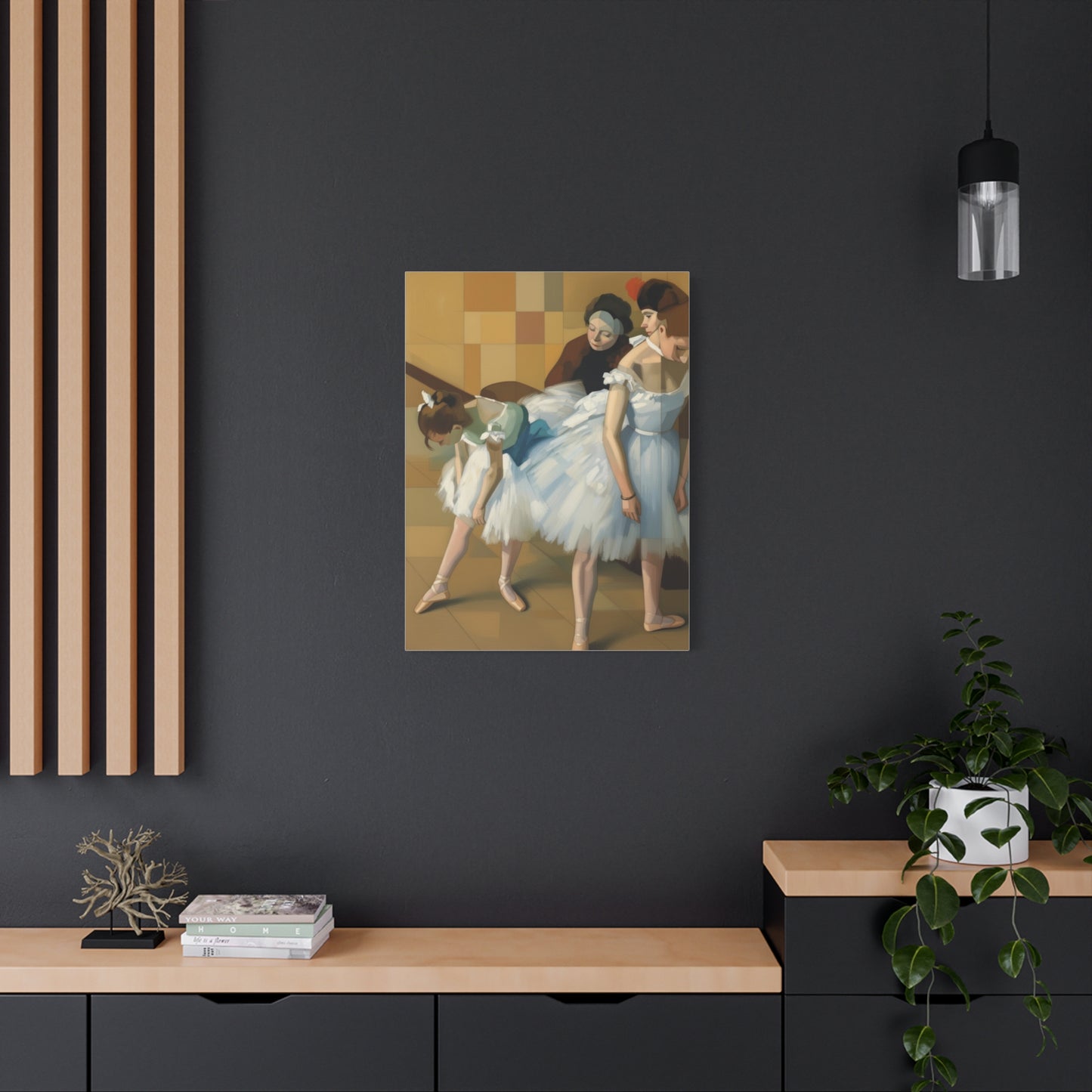 Ballerina Dancers Matte Stretched Canvas Wall Art