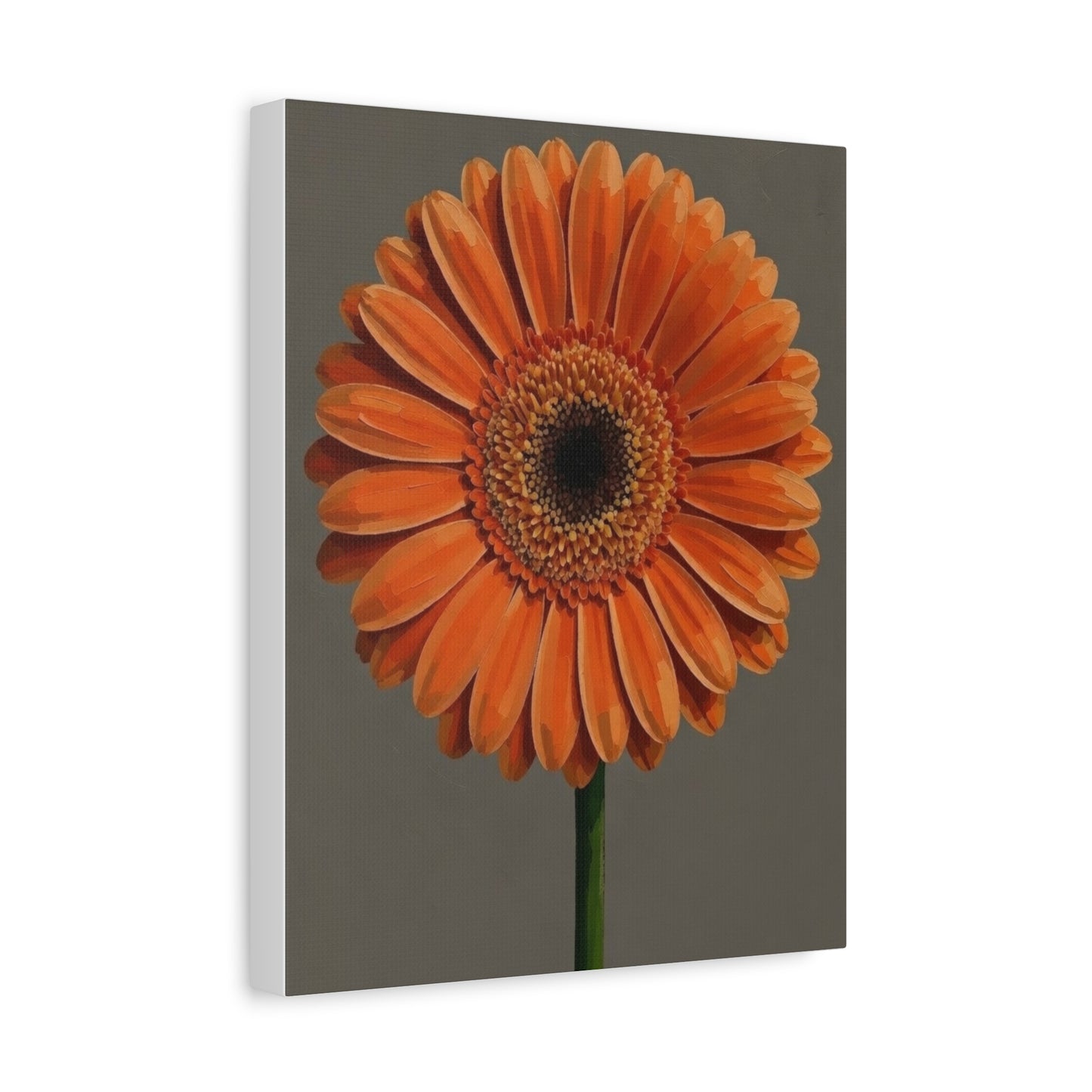 Orange Gerbera Flower Matte Canvas Print — Stretched Wall Art