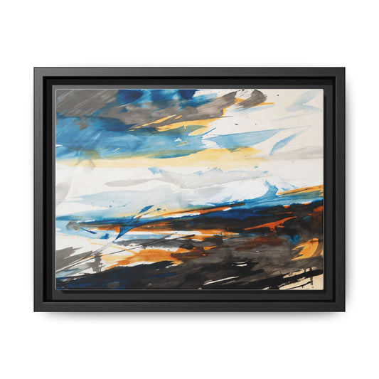 Abstract Coastal Waves Matte Canvas Framed Wall Art