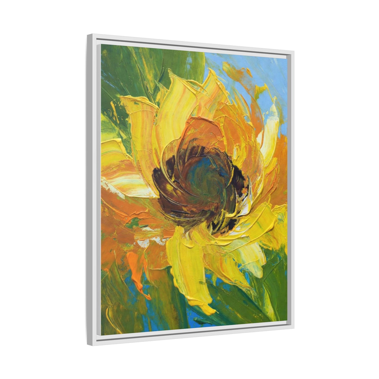 Framed Sunflower Abstract Matte Canvas Print
