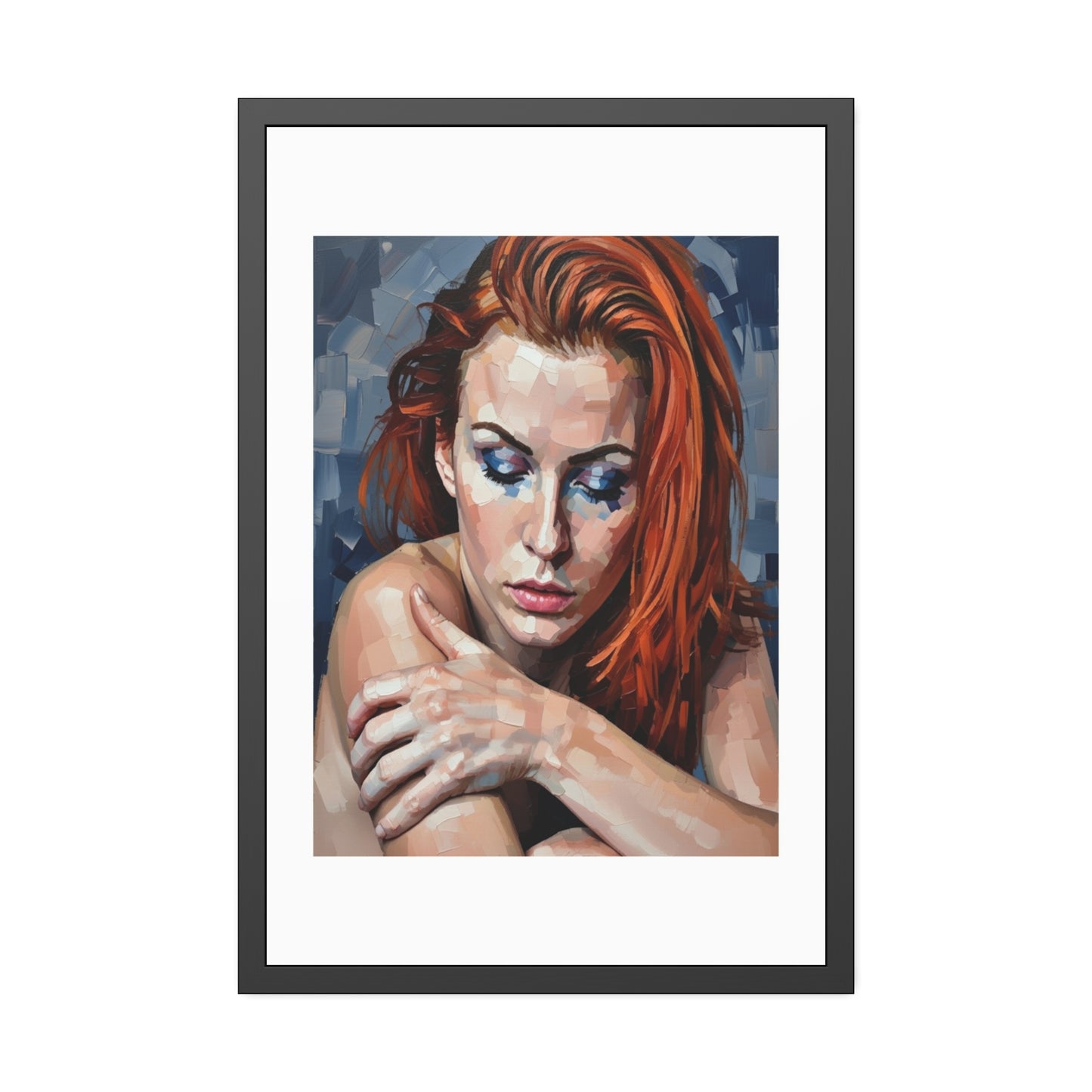 Framed Poster - Moody Redhead Portrait Art Print (Framed)