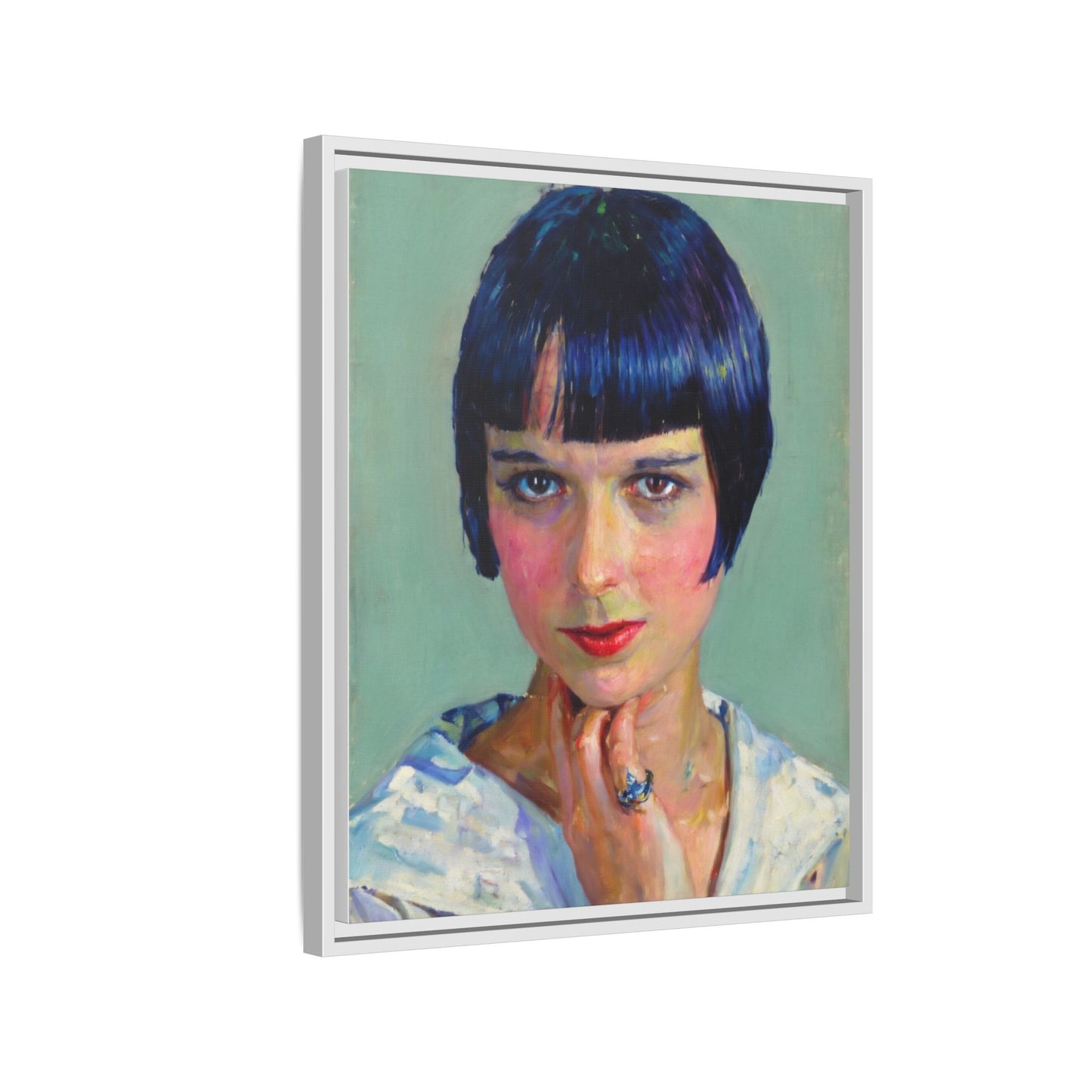 Framed Matte Canvas Portrait Print — Vintage Flapper Woman