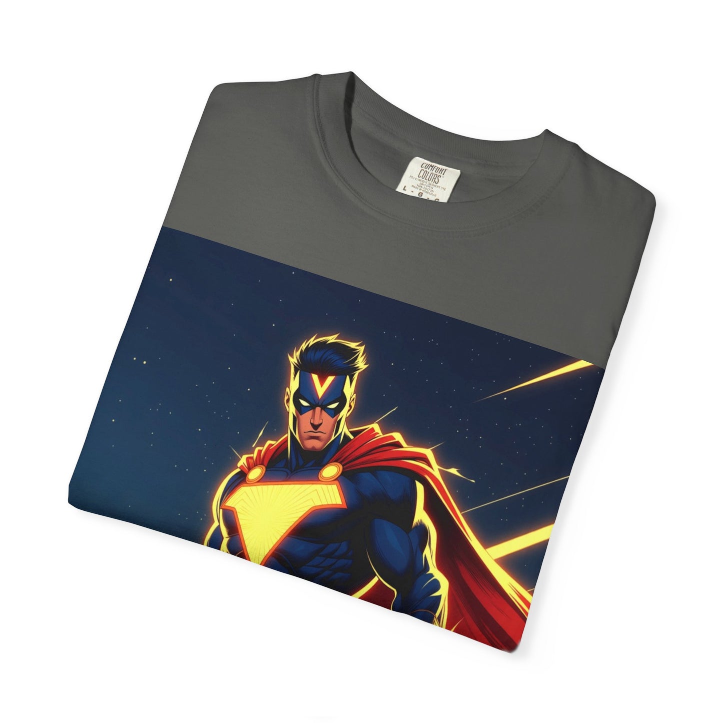 Superhero Graphic T-Shirt – Bold Cape Hero Design