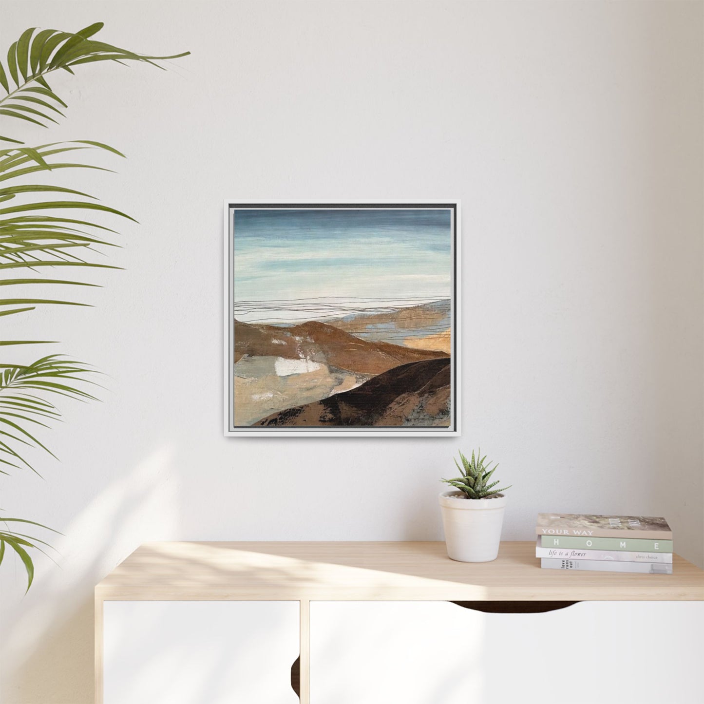Framed Matte Canvas Art — Serene Abstract Landscape