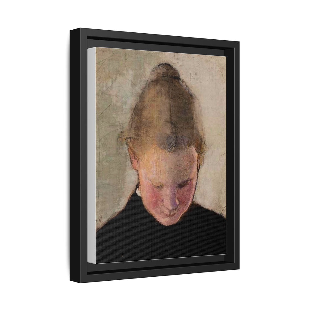 Lukeva tytto by Helena Schjerfbeck Framed Matte Canvas Art Print
