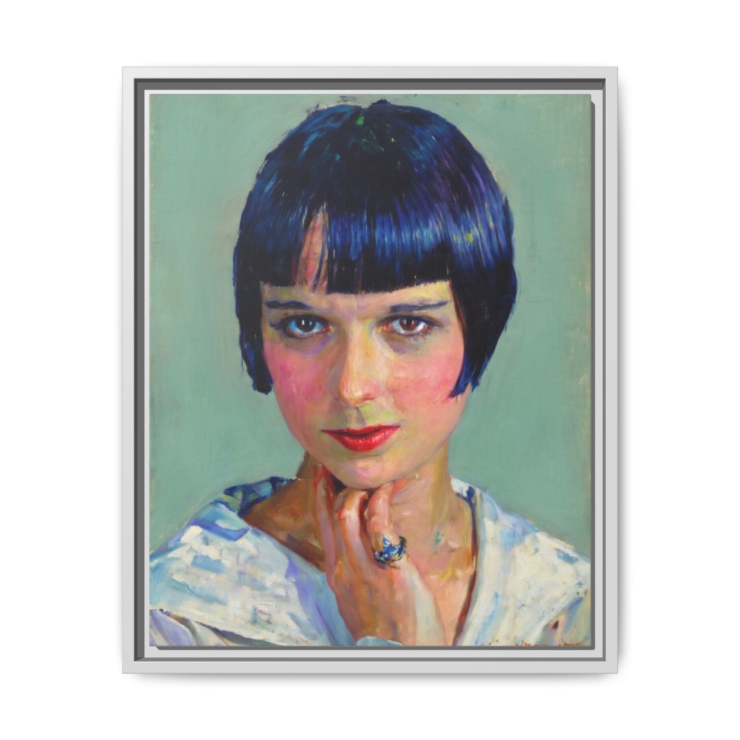 Framed Matte Canvas Portrait Print — Vintage Flapper Woman