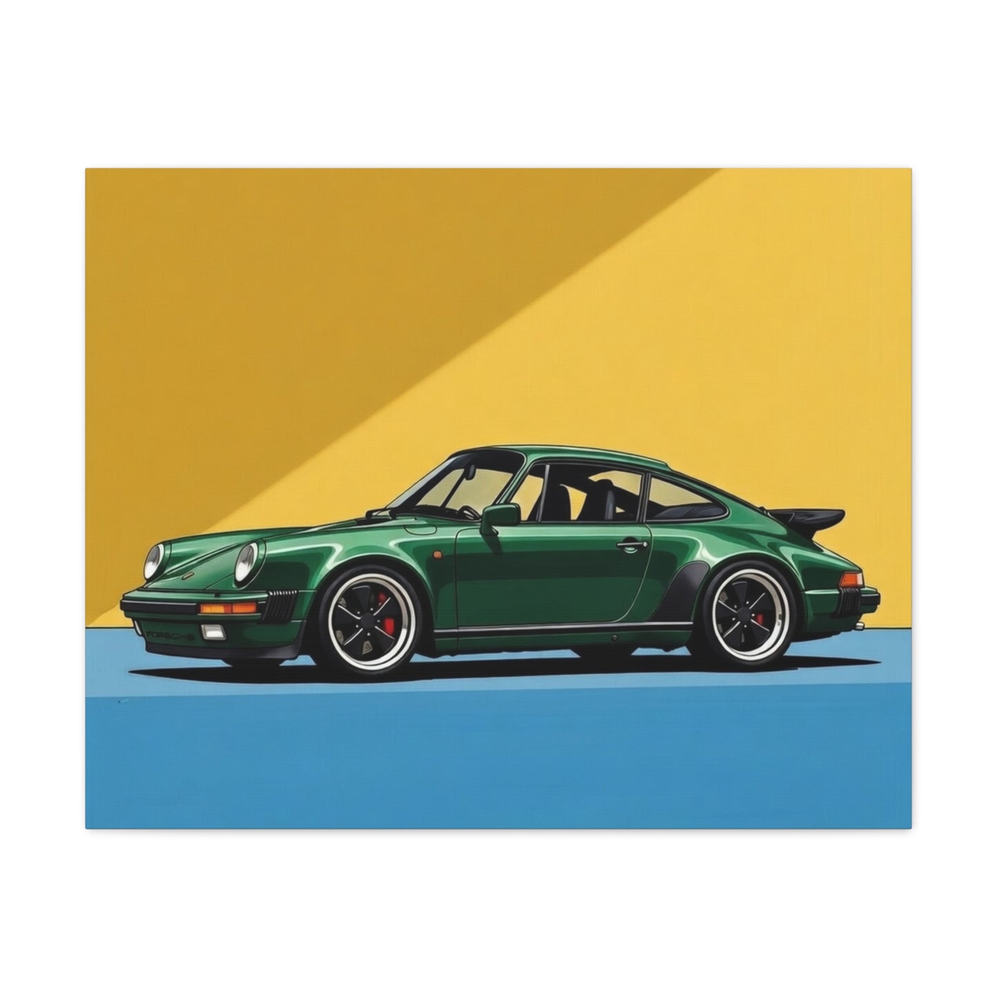 Vintage Green Porsche Art Print - Matte Stretched Canvas