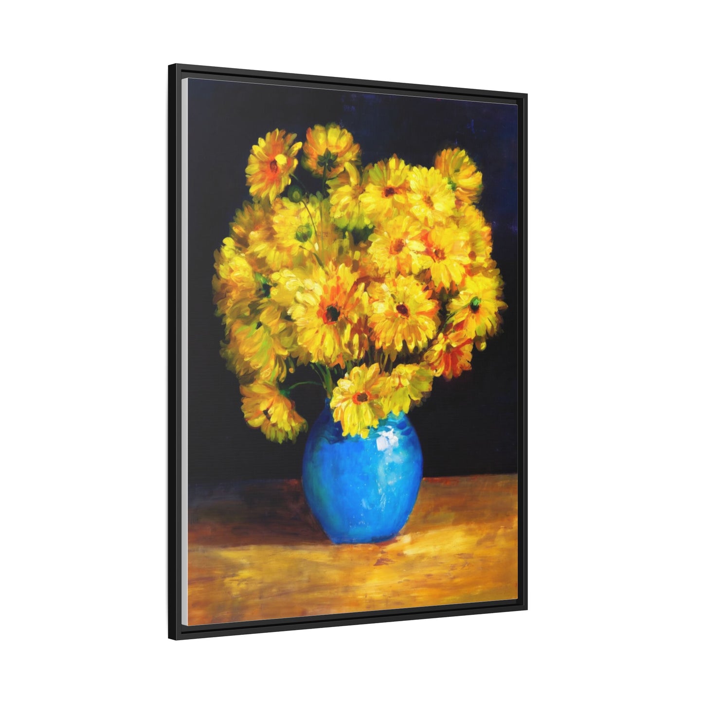 Yellow Daisy Bouquet Matte Canvas Framed Wall Art