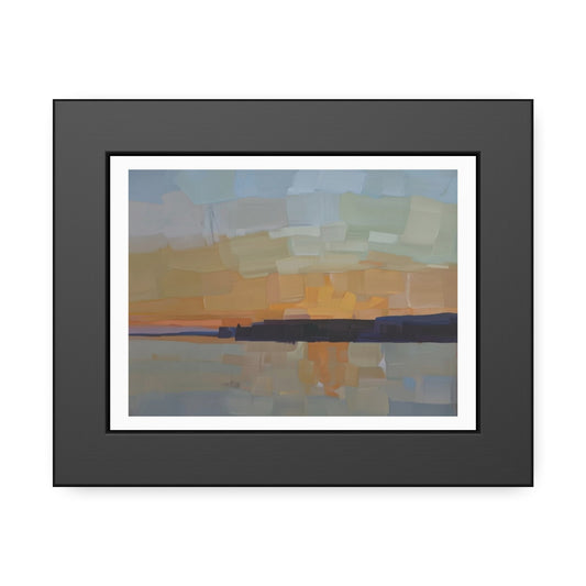 Framed Poster  Abstract Coastal Sunset Art Print
