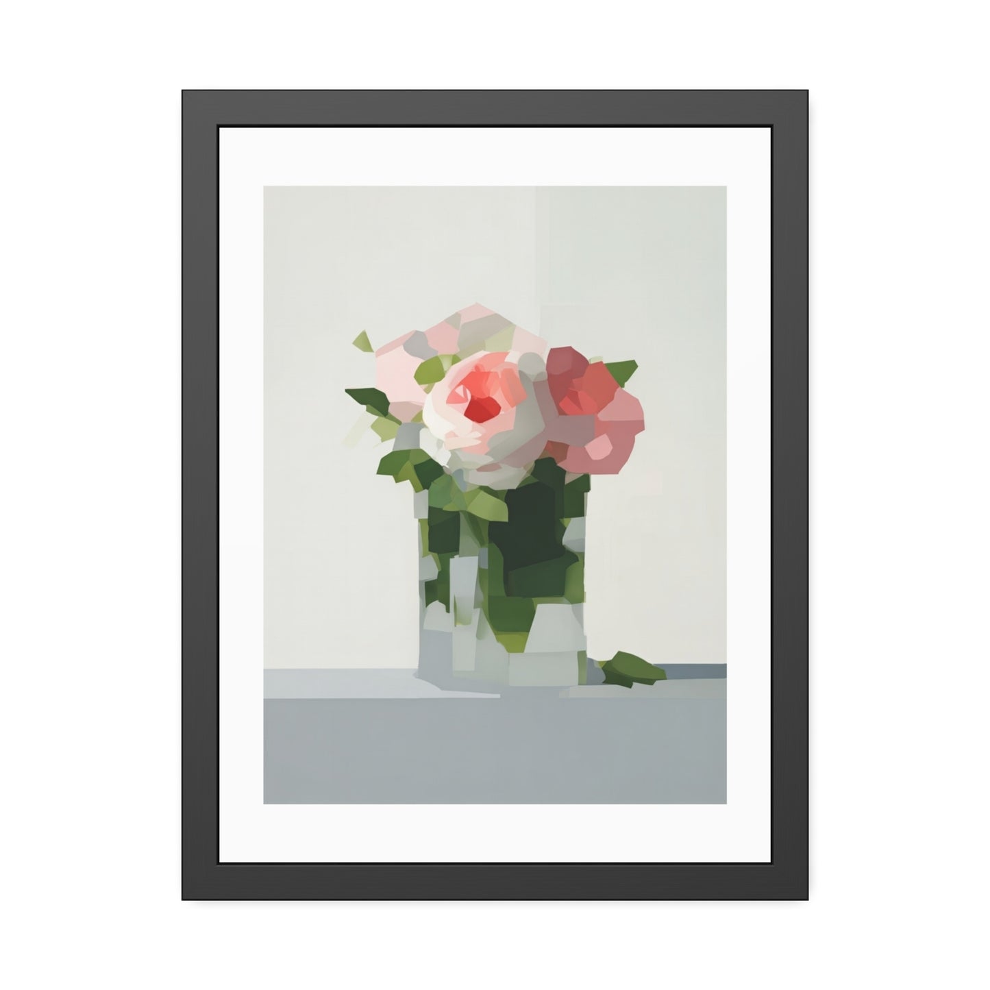 Framed Floral Poster — Modern Abstract Peony Art Print