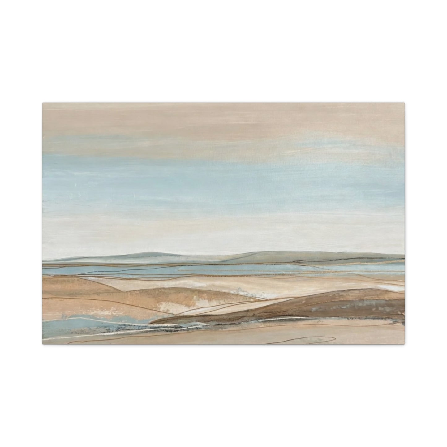 Coastal Pastel Landscape Canvas — Matte Stretched Wall Art