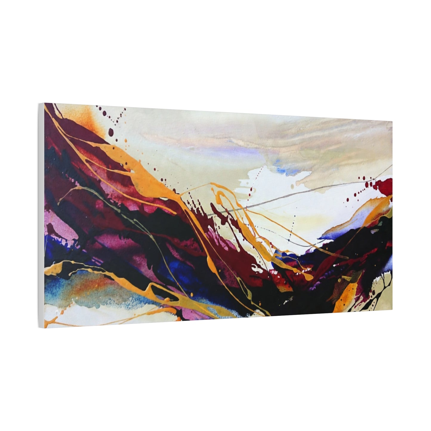 Abstract Color Flow Matte Stretched Canvas – Vibrant Modern Wall Art