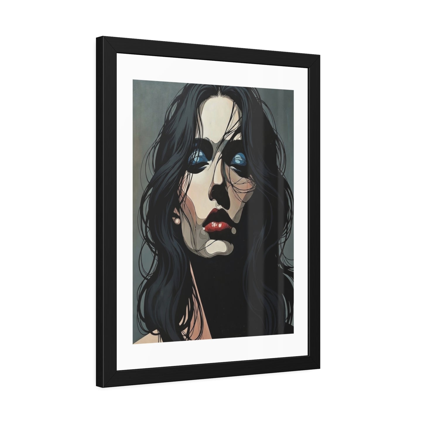 Framed Poster — Moody Portrait Art Print (Dark Feminine Wall Decor)