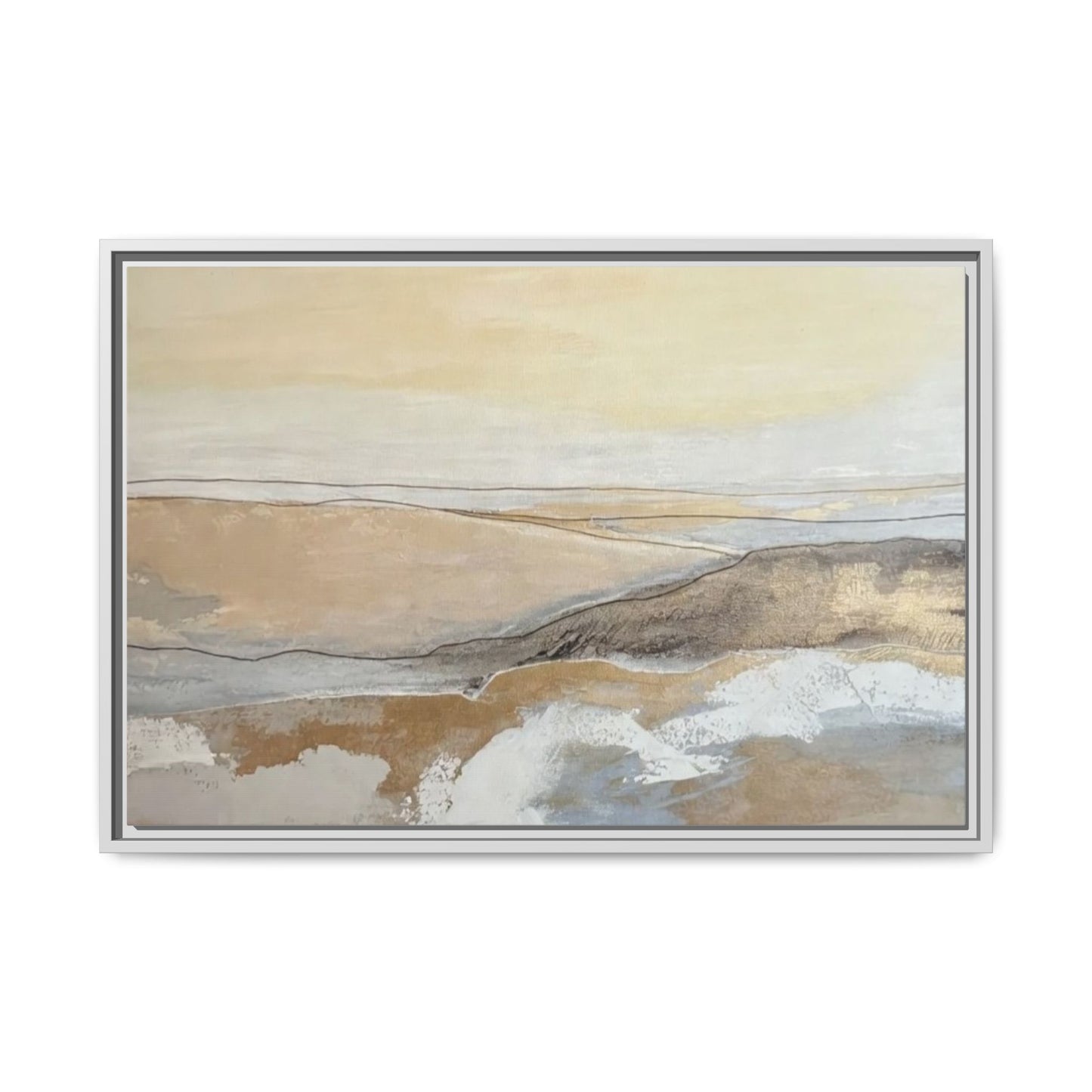 Framed Abstract Coastal Landscape Matte Canvas Wall Art