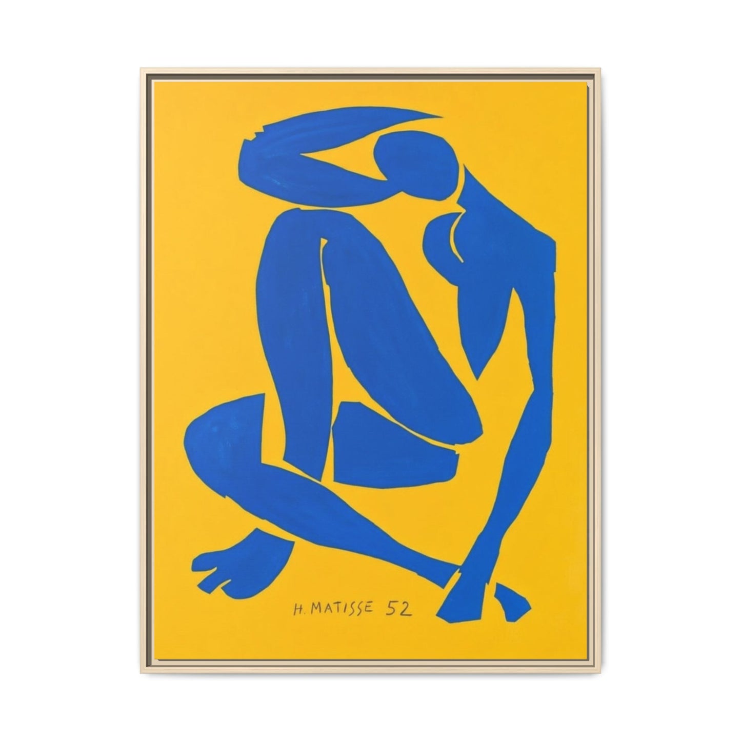 Abstract Blue Nude Matte Canvas Wall Art, Framed