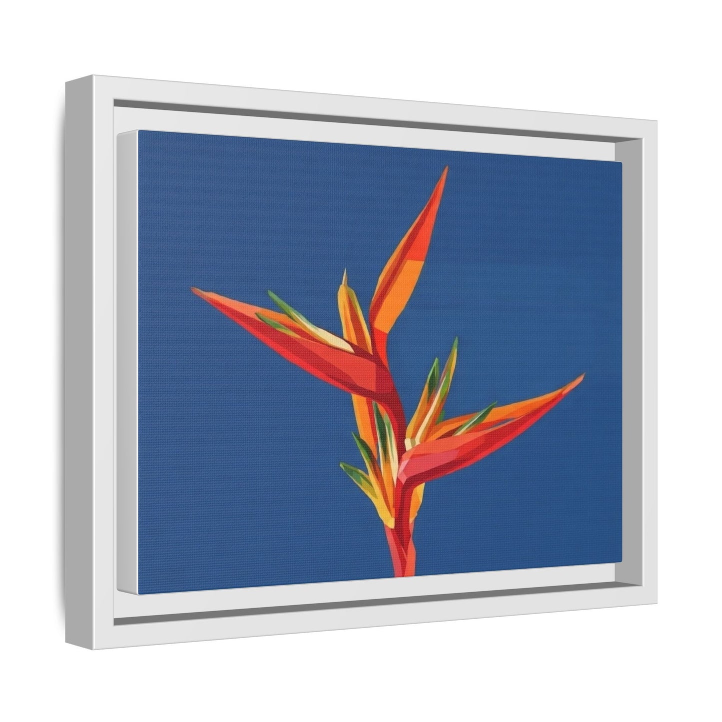 Framed Matte Canvas – Tropical Bird of Paradise Floral Wall Art