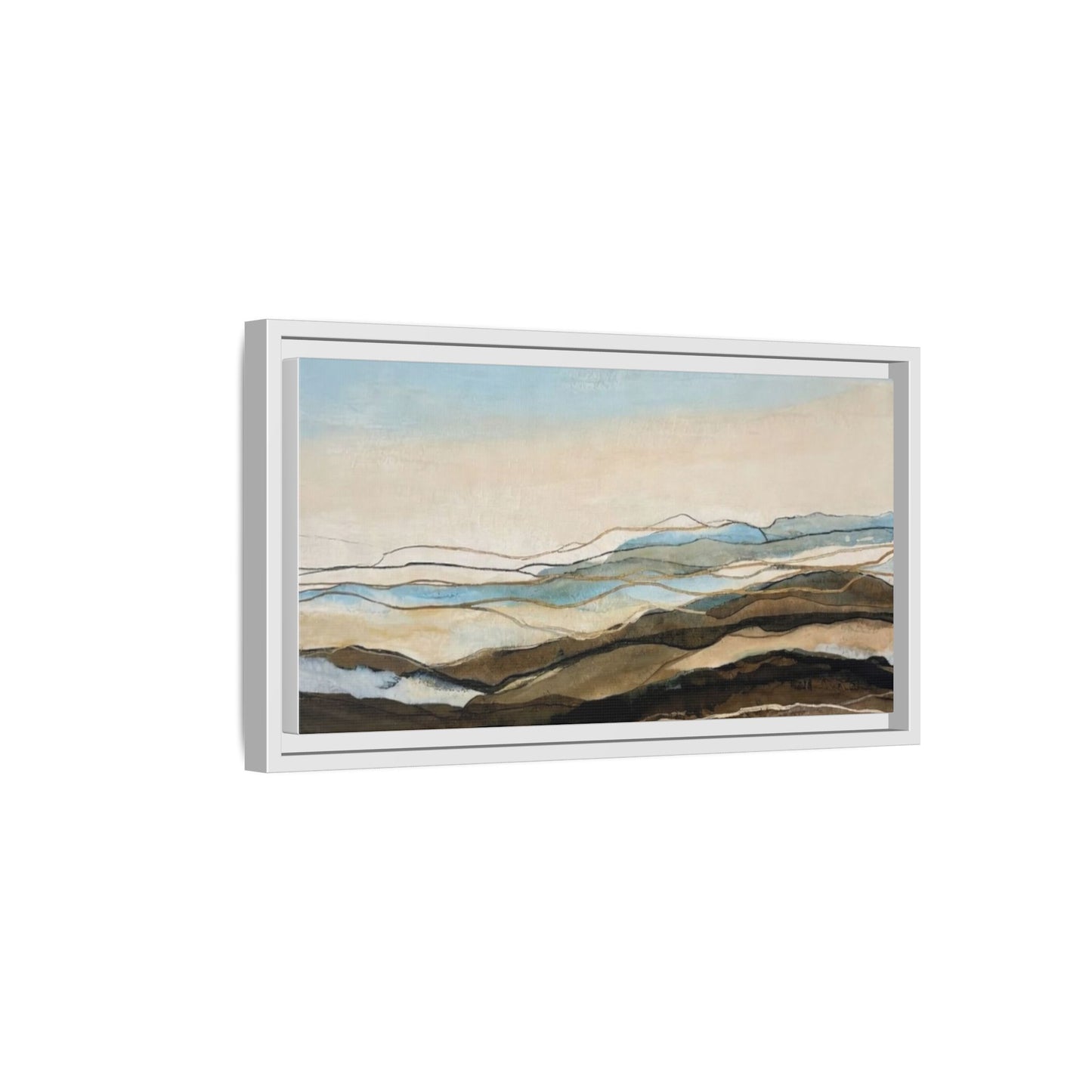 Framed Matte Canvas Print — Abstract Coastal Landscape Wall Art