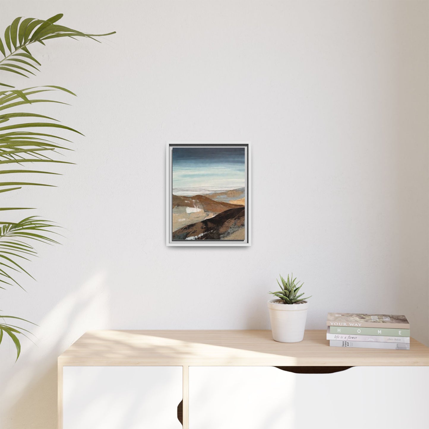 Framed Matte Canvas Art — Serene Abstract Landscape