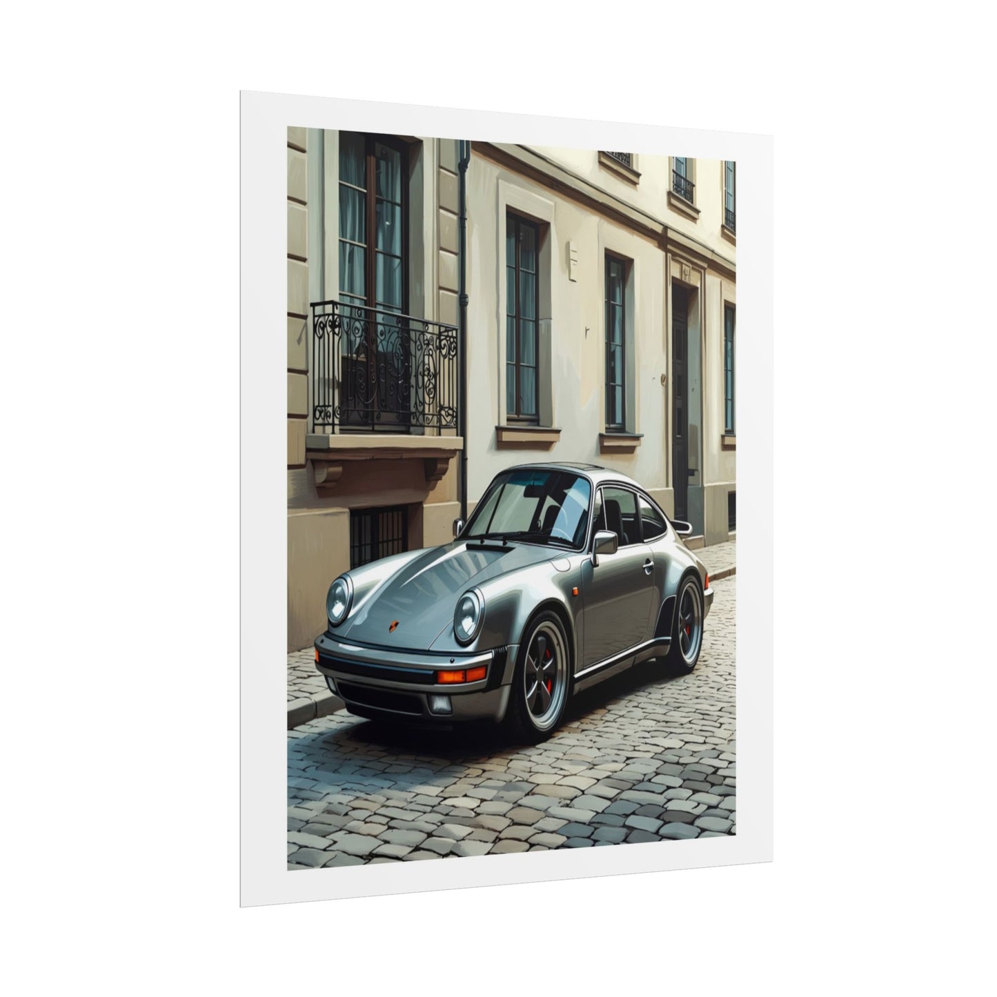 Classic Porsche 911 Rolled Poster — Vintage Sports Car Street Photography Print
