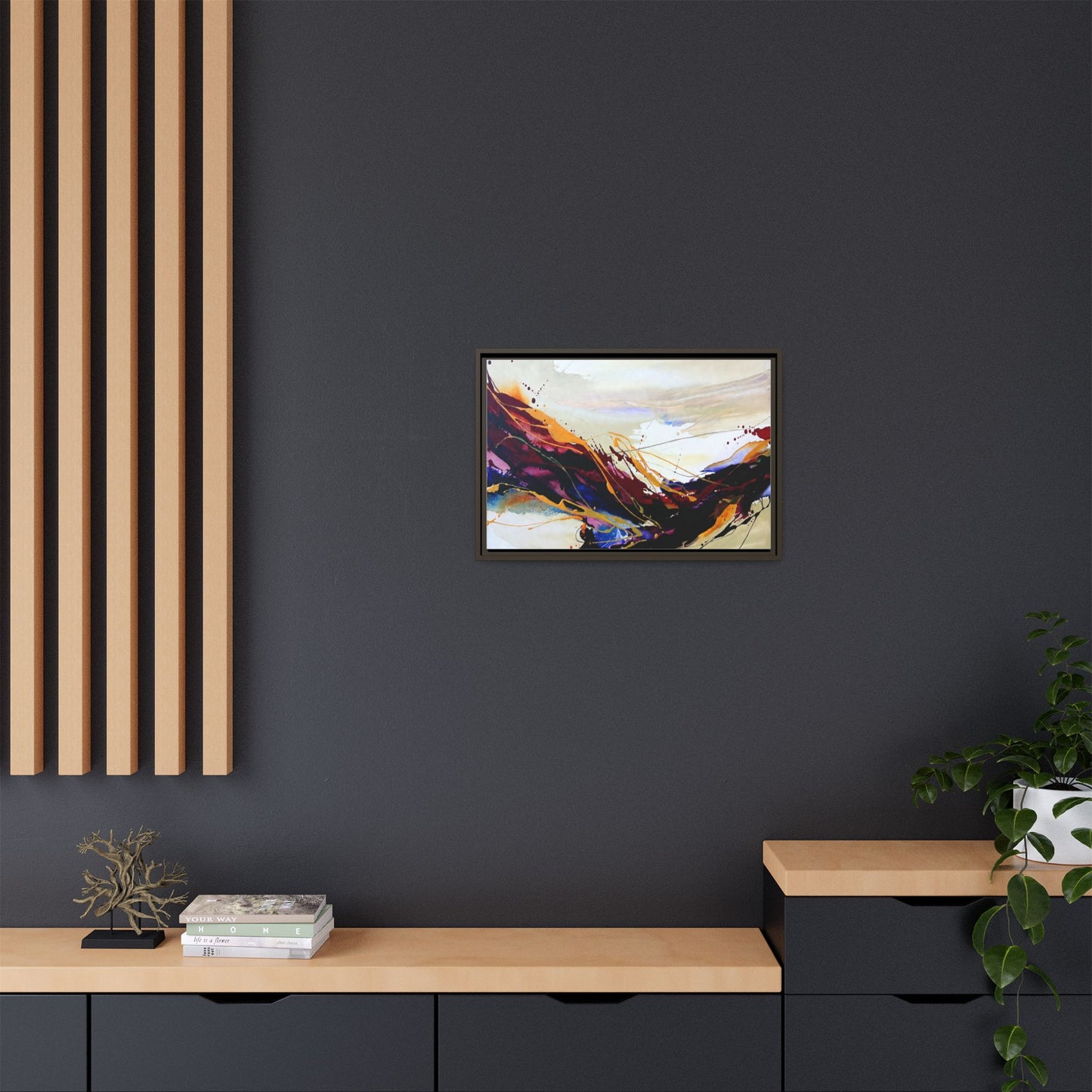 Abstract Flow Matte Canvas Framed Wall Art