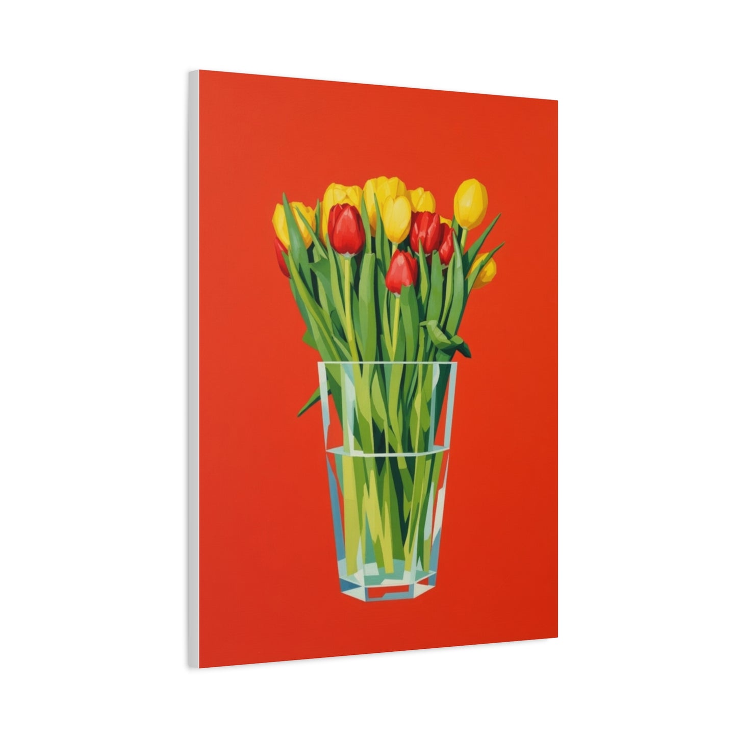 Tulip Bouquet Canvas Print — Vibrant Red Floral Wall Art