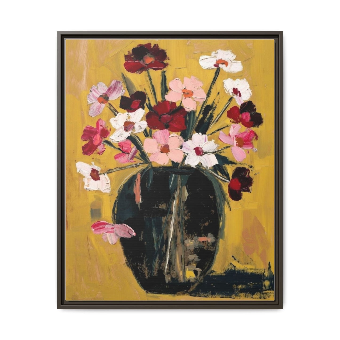 Framed Matte Canvas Floral Still Life Wall Art