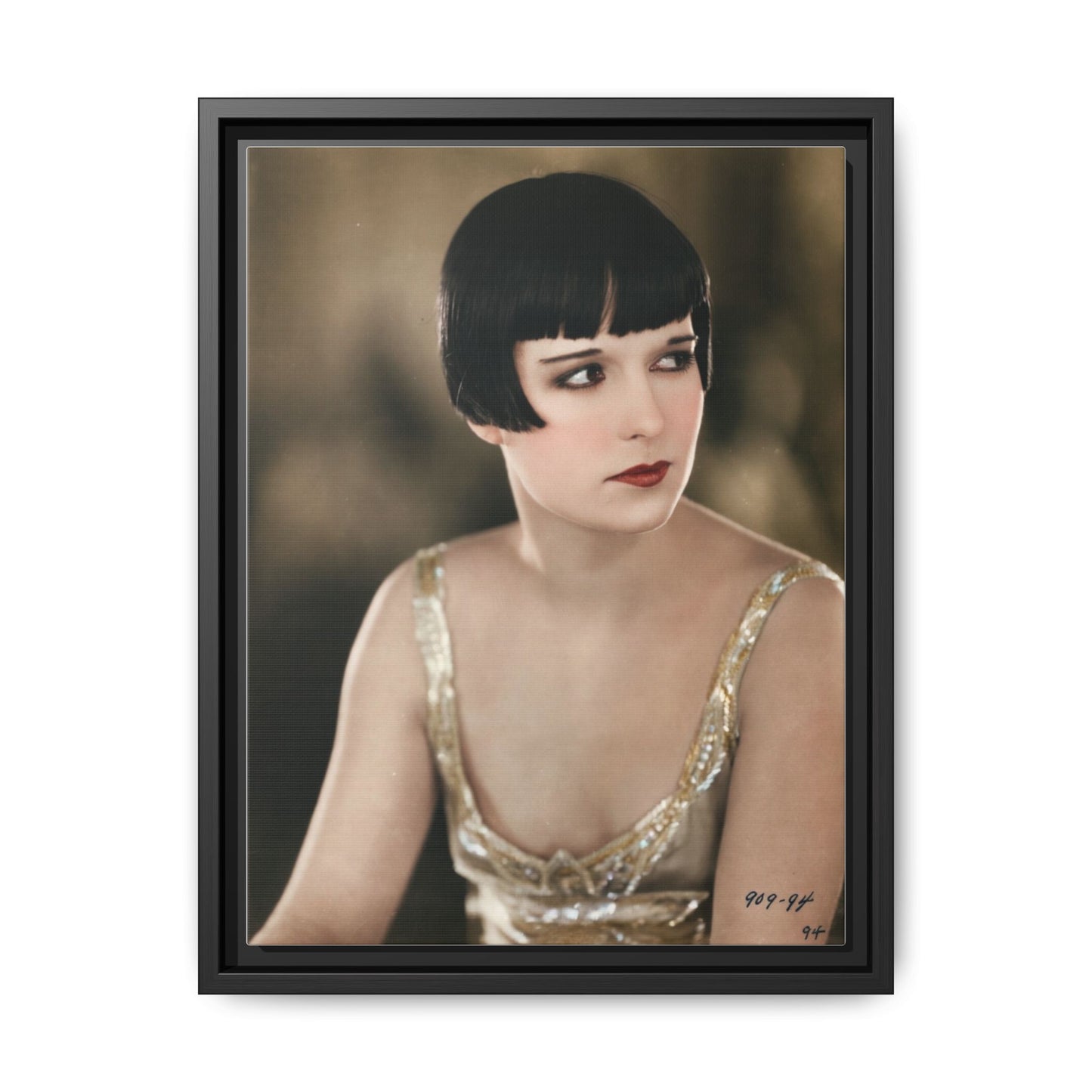 Vintage Louise Brooks Portrait Matte Canvas Framed Wall Art