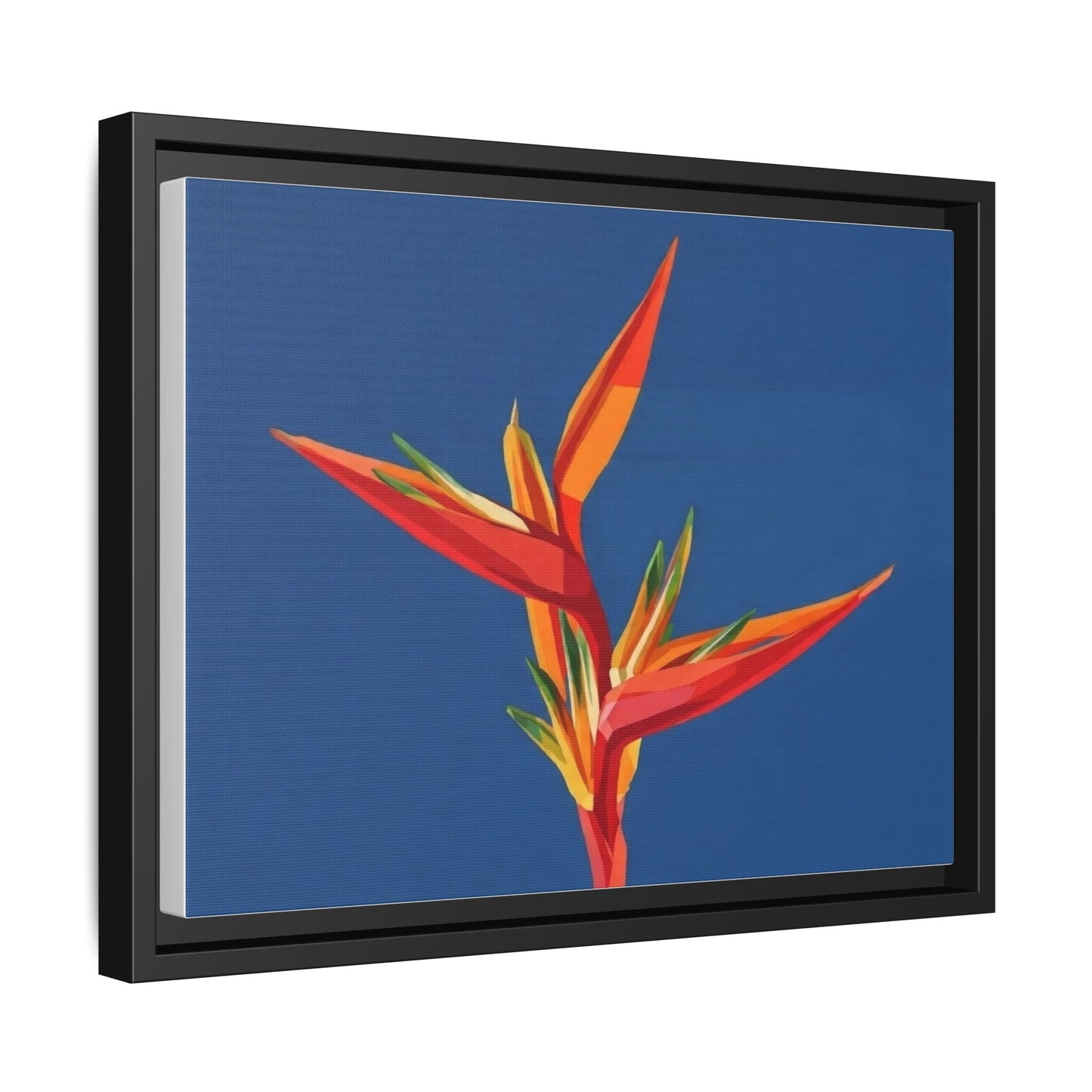 Framed Matte Canvas – Tropical Bird of Paradise Floral Wall Art
