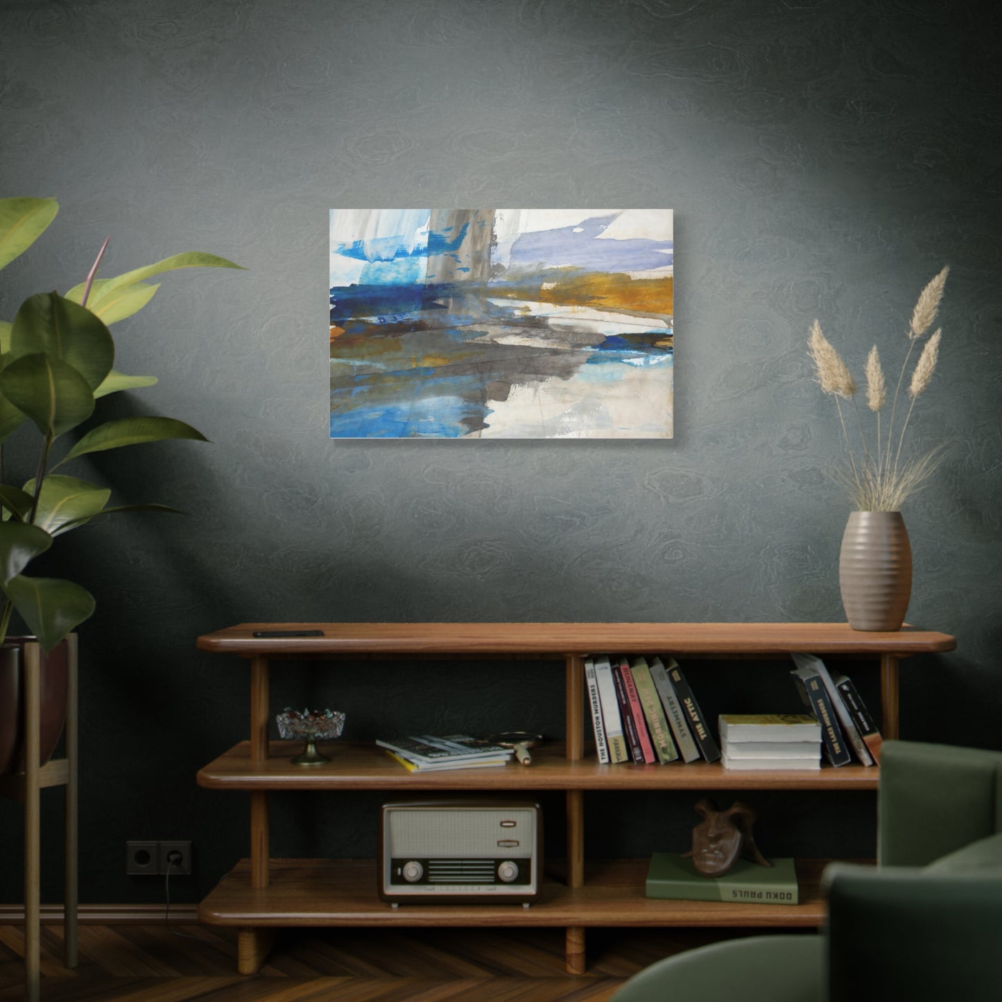 Abstract Coastal Blue Matte Canvas Print — Stretched 1.25" Wall Art