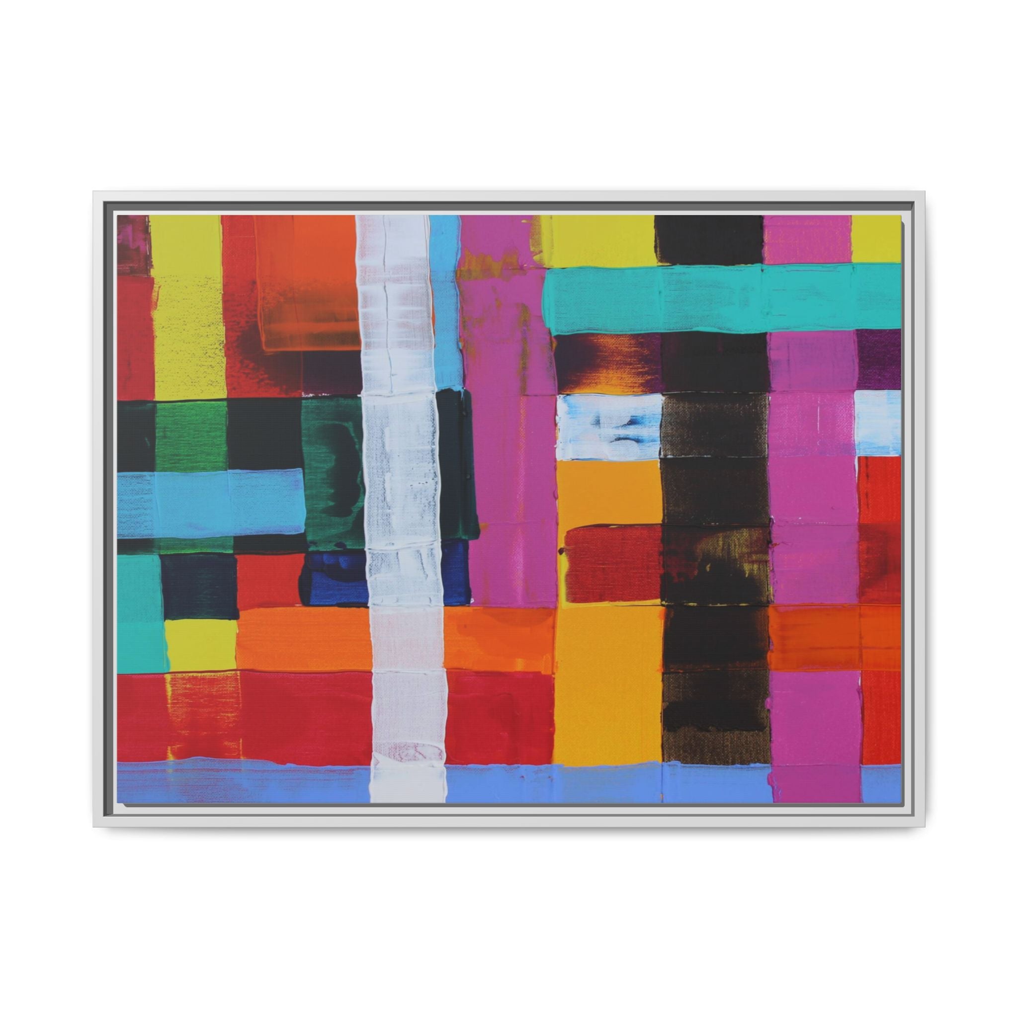 Farbfeld Malerei (Acryl) by Unknown Artist Matte Framed Canvas Wall Art Print