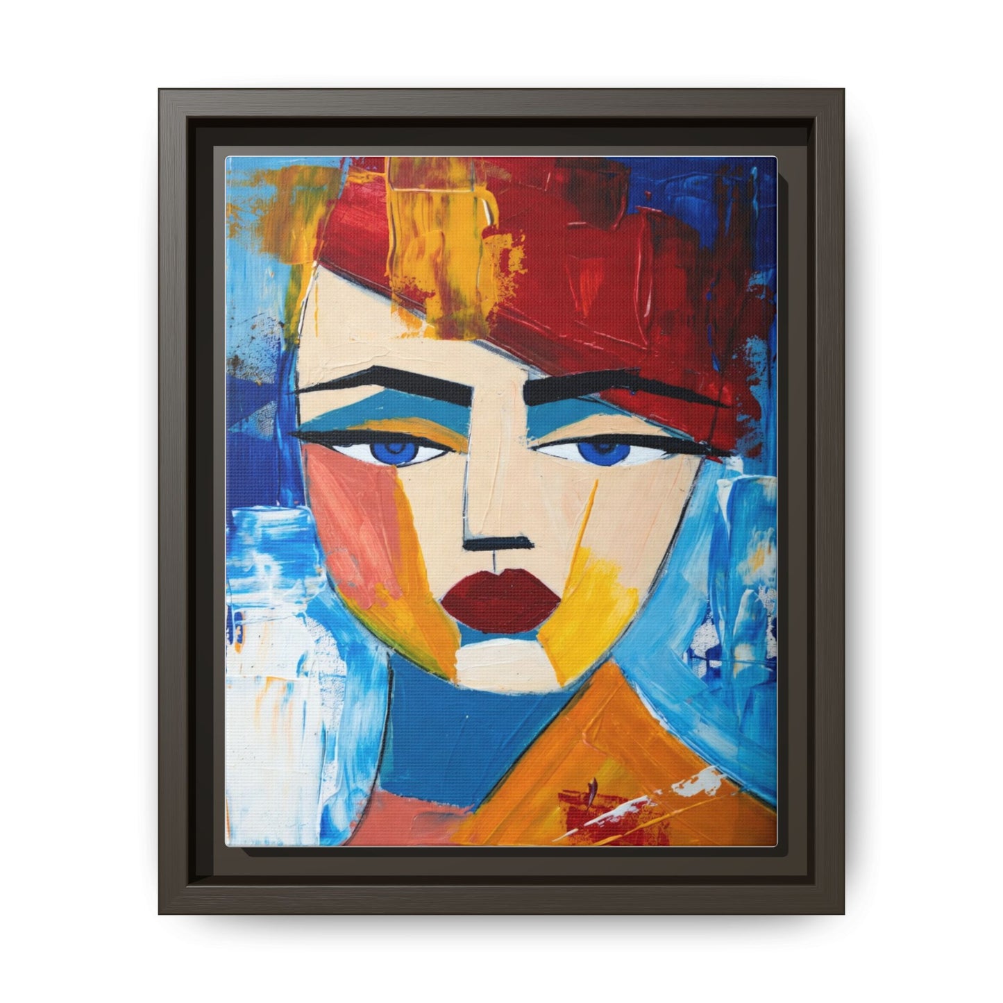 Abstract Colorful Portrait Framed Canvas Art