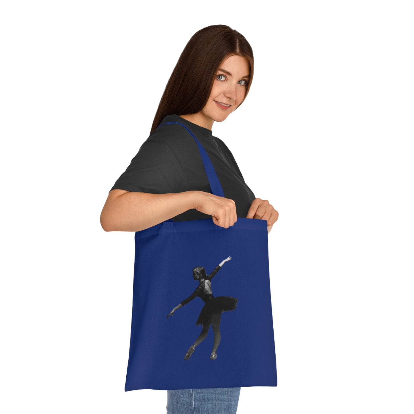 Ballet Silhouette Cotton Tote — Dancer Tote Bag for Ballet Lovers