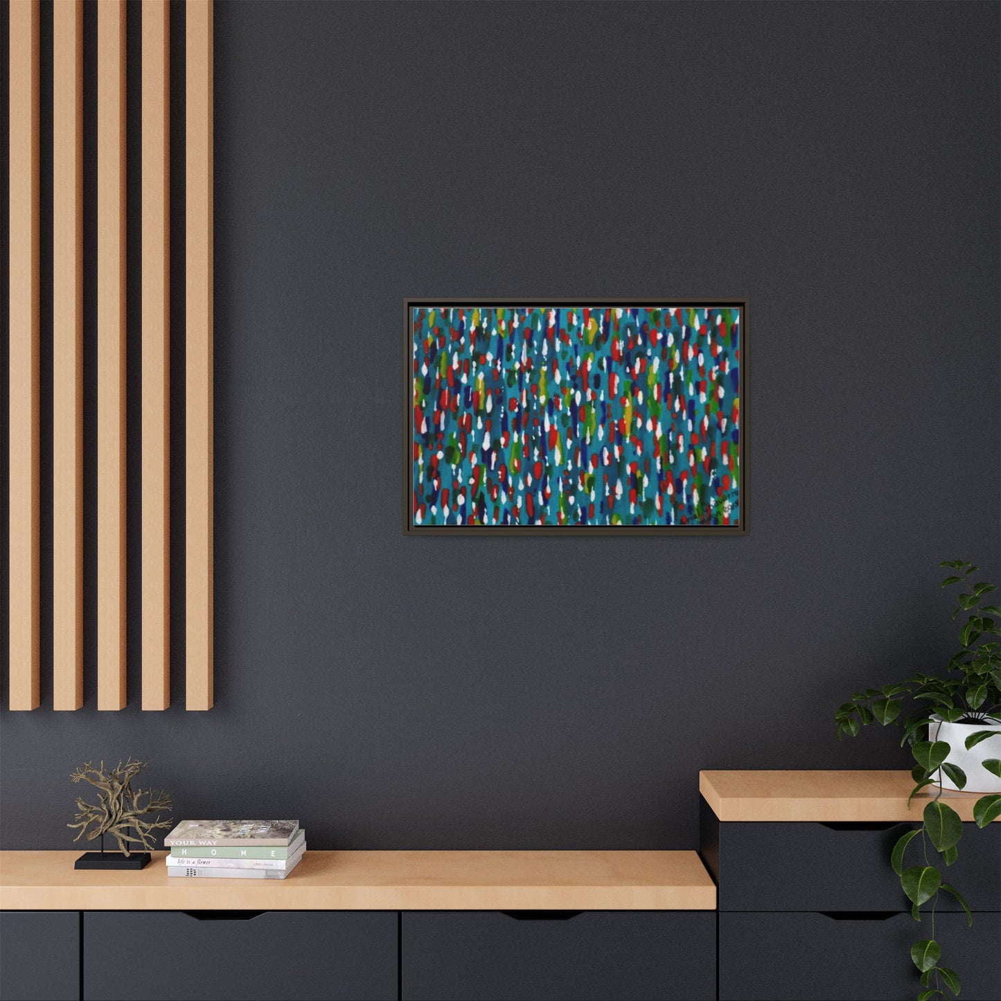 Colours Of The Soul Reflecting On Water by Ariel Chavarro Avila Matte Canvas Framed Art